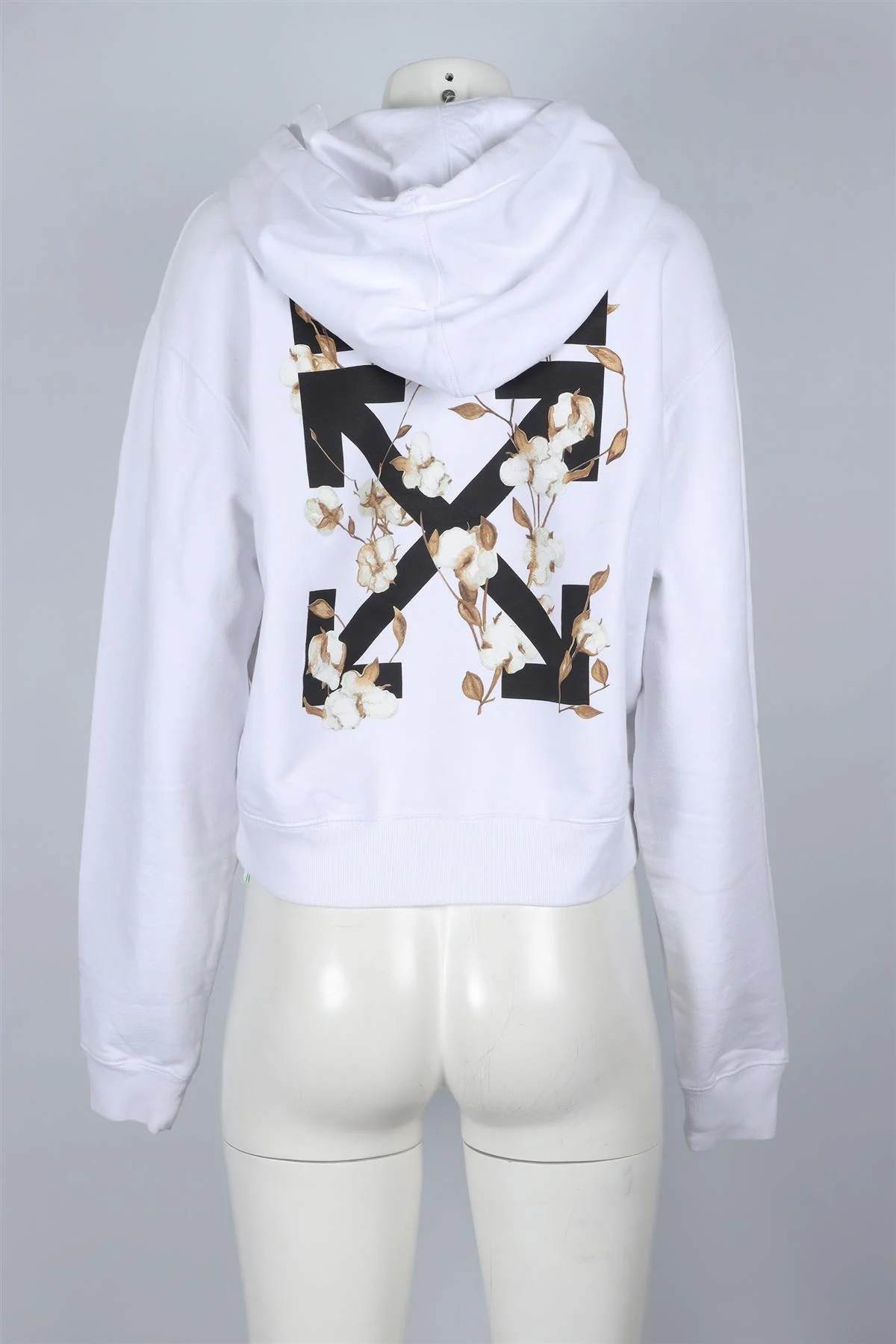 OFF-WHITE WHITE COTTON HOODIE MEDIUM - Image 4
