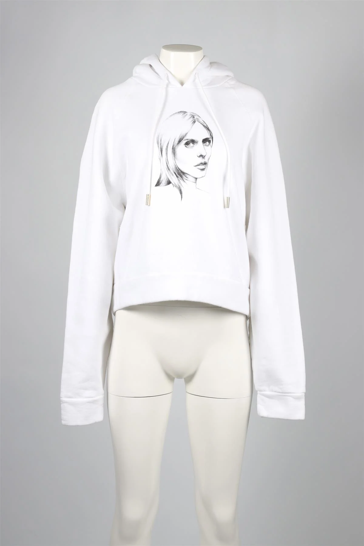 OFF-WHITE WHITE COTTON HOODIE MEDIUM - Image 2