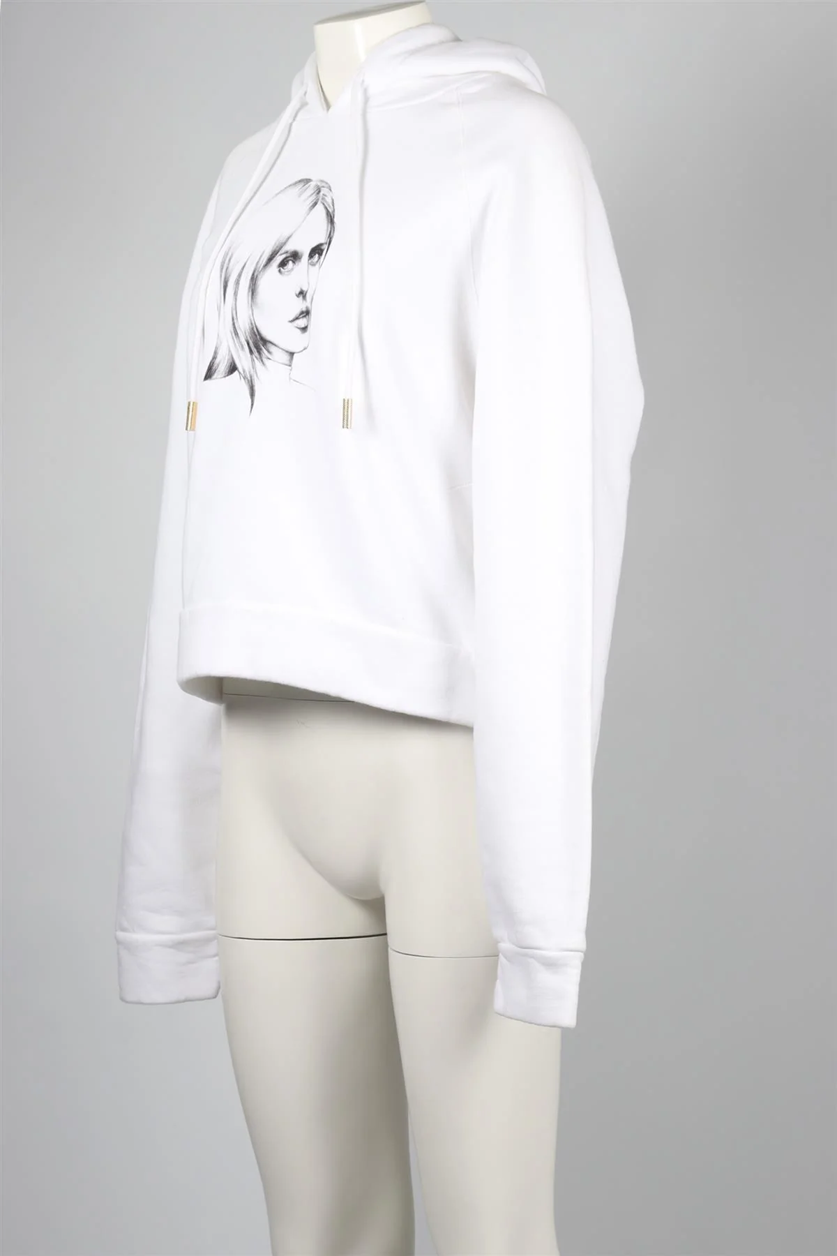 OFF-WHITE WHITE COTTON HOODIE MEDIUM - Image 3
