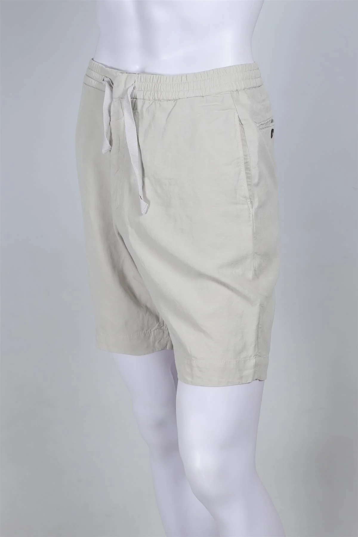 OFFICINE GENERALE GREY MEN'S LINEN SHORTS IT 46 UK/US WAIST 30 - Image 3