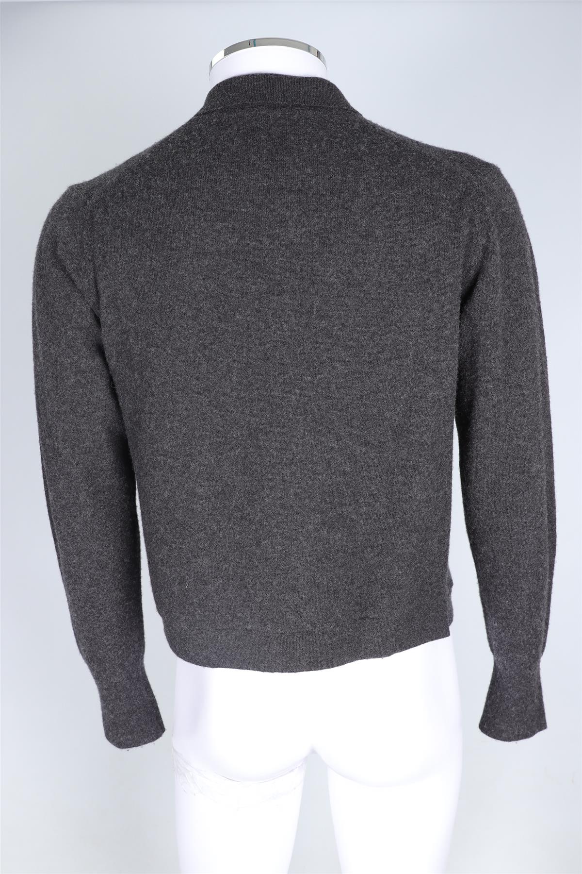 OFFICINE GENERALE GREY MEN'S WOOL CARDIGAN MEDIUM - Image 4