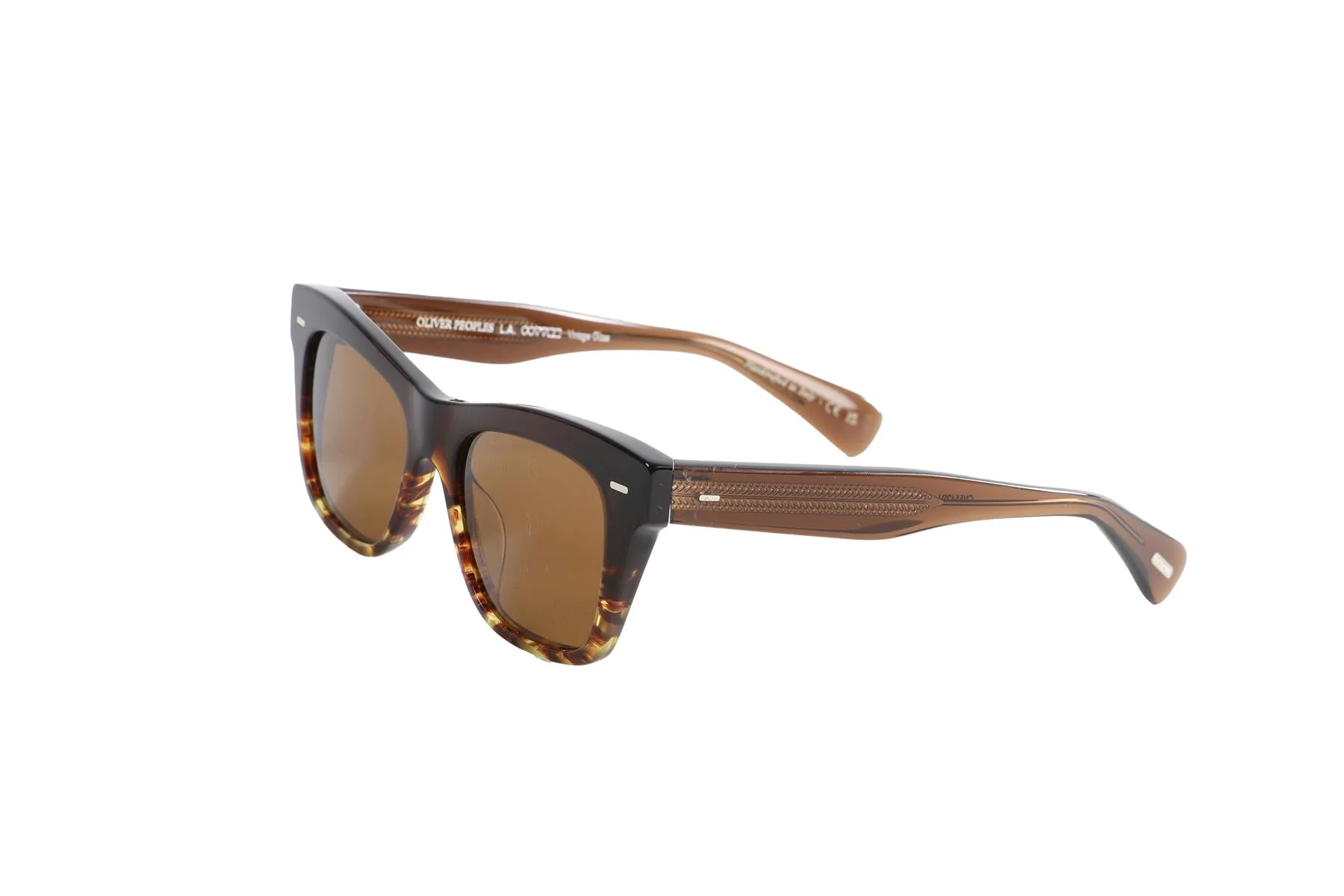 OLIVER PEOPLES BROWN SQUARE FRAME ACETATE SUNGLASSES - Image 4