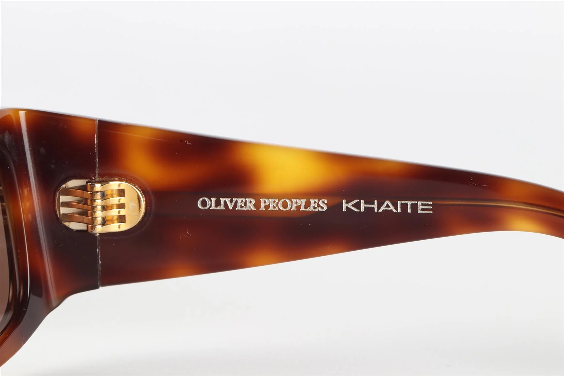 OLIVER PEOPLES + KHAITE BROWN RECTANGLE FRAME ACETATE SUNGLASSES - Image 6