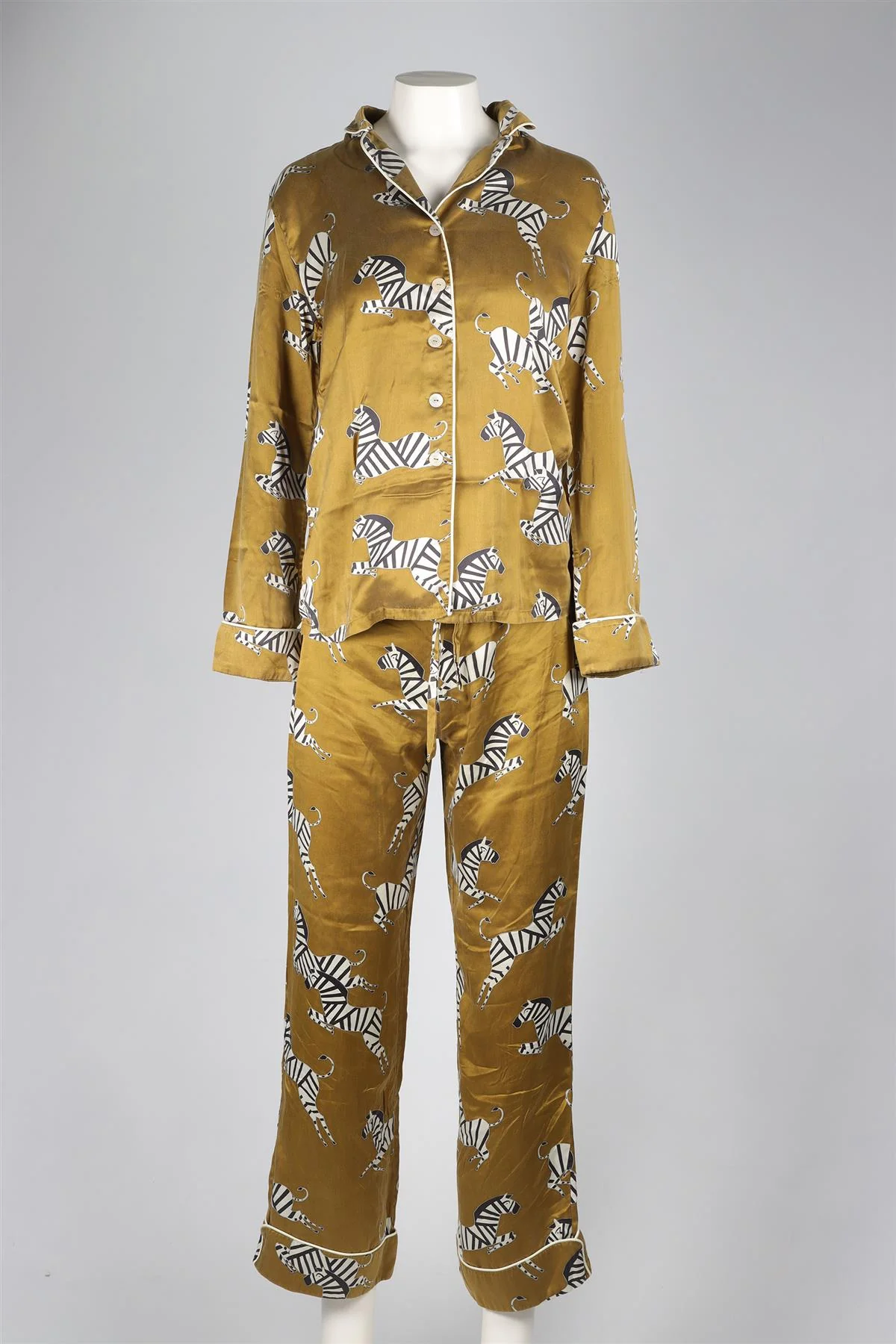 OLIVIA VAN HALLE GREEN SILK PYJAMA SET US 2 UK 6 - Image 2
