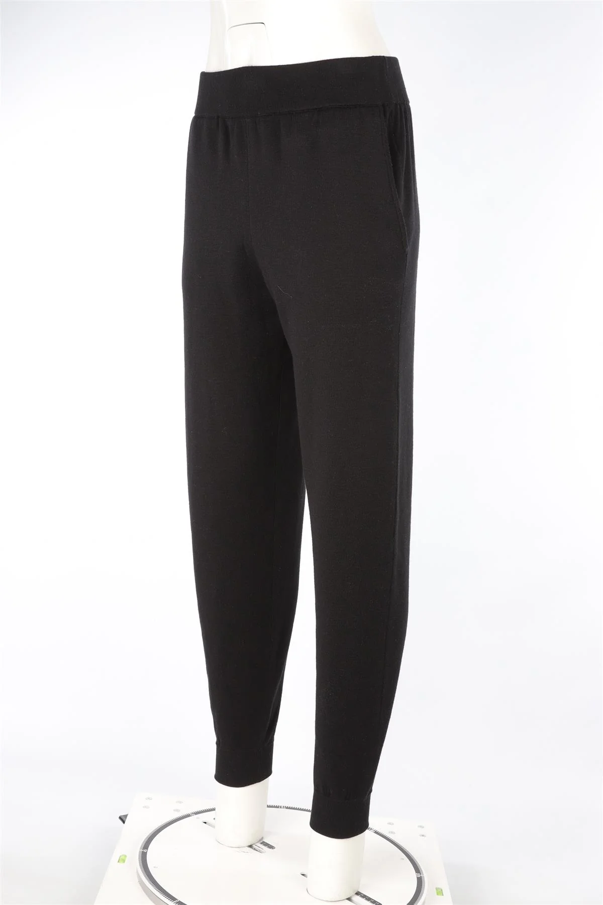 OLIVIA VON HALLE BLACK SILK TAPERED PANTS MEDIUM - Image 3