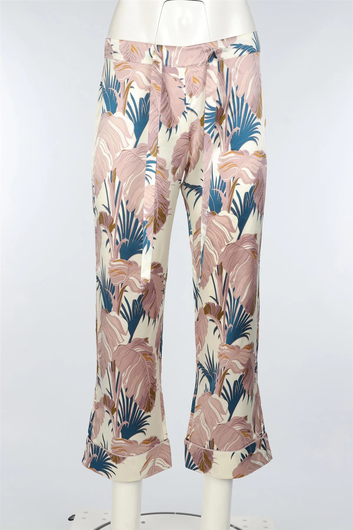 OLIVIA VON HALLE MULTI SILK STRAIGHT LEG PANTS UK 8 - Image 2