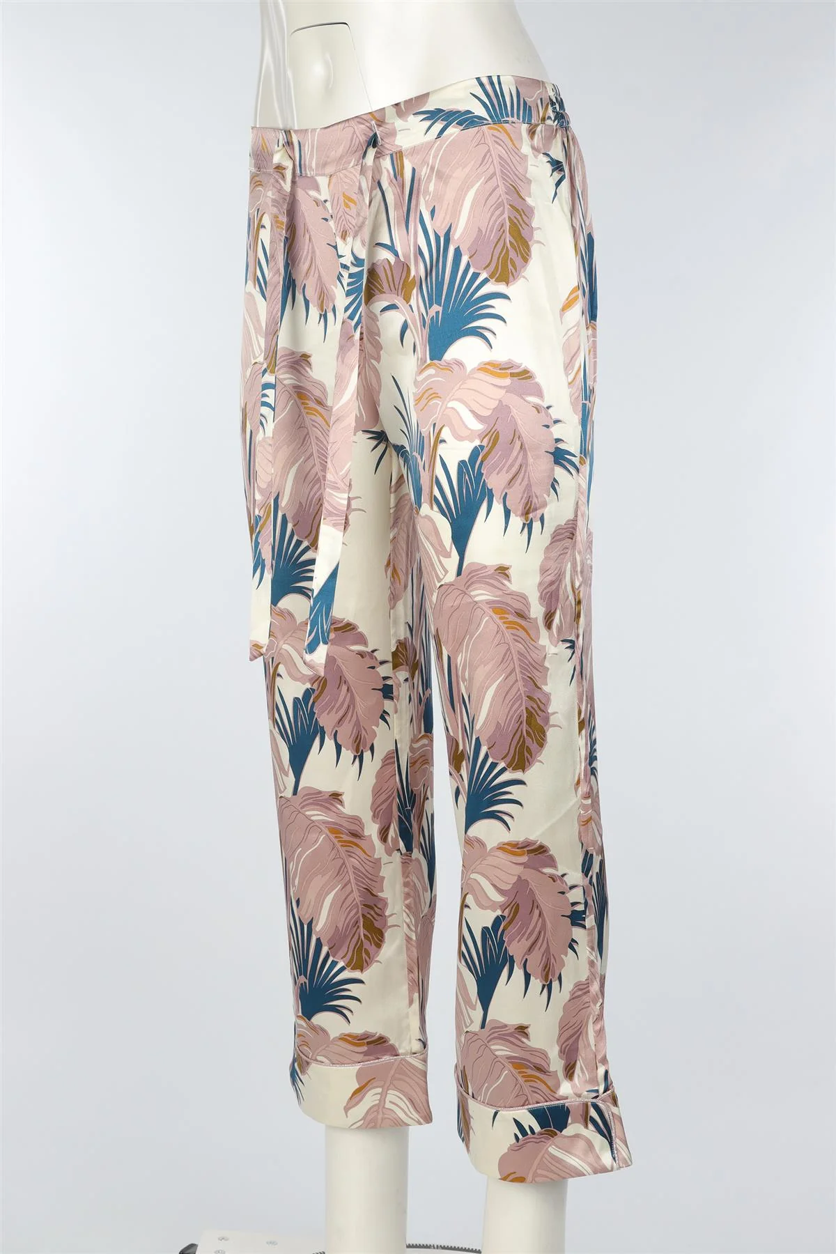 OLIVIA VON HALLE MULTI SILK STRAIGHT LEG PANTS UK 8 - Image 3