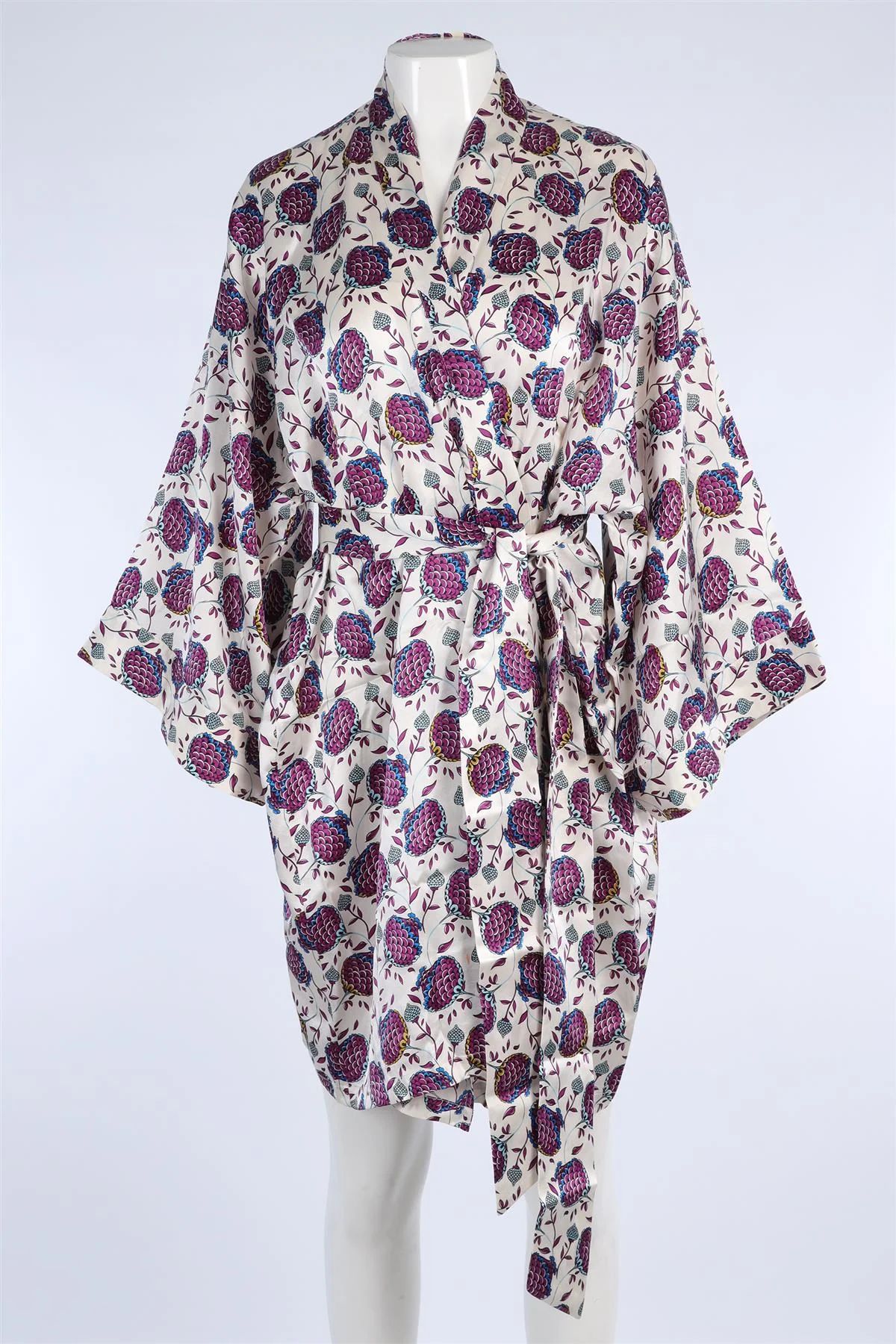 OLIVIA VON HALLE WHITE SILK ROBE ONE SIZE - Image 2