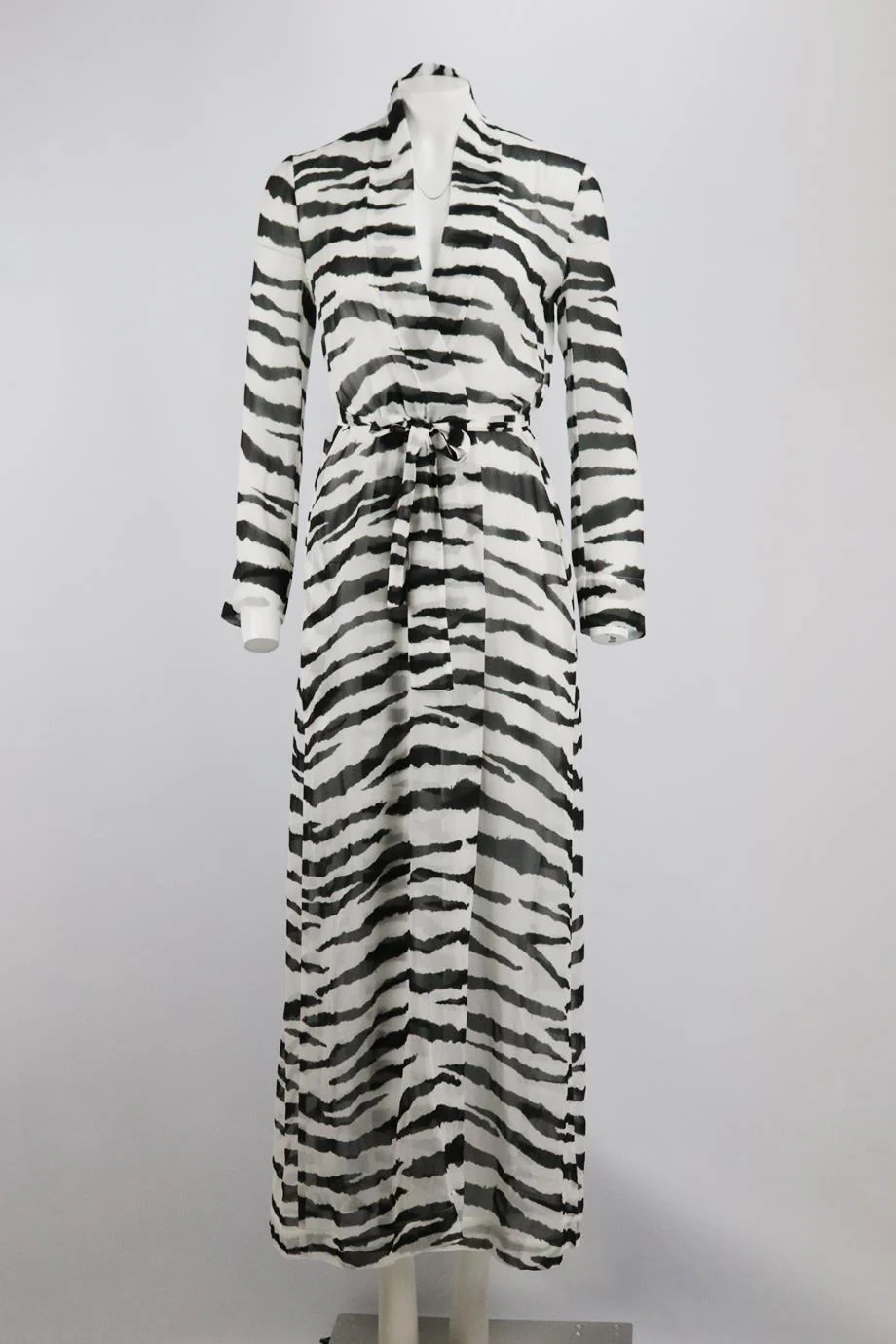 ON THE ISLAND BELTED PRINTED SILK ROBE IT 40 UK 8 - Image 2