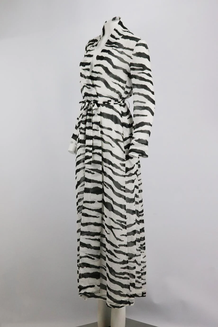 ON THE ISLAND BELTED PRINTED SILK ROBE IT 40 UK 8 - Image 3
