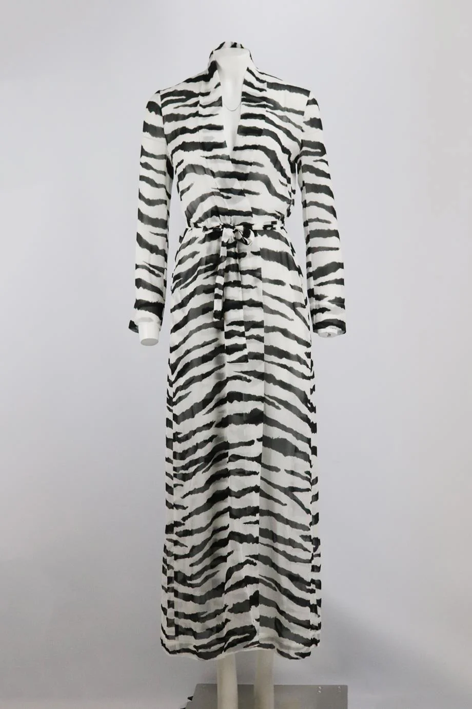 ON THE ISLAND BELTED PRINTED SILK ROBE IT 46 UK 14 - Image 2