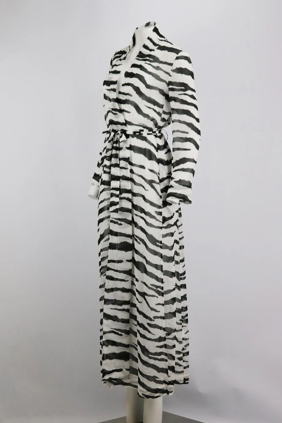 ON THE ISLAND BELTED PRINTED SILK ROBE IT 46 UK 14 - Image 3