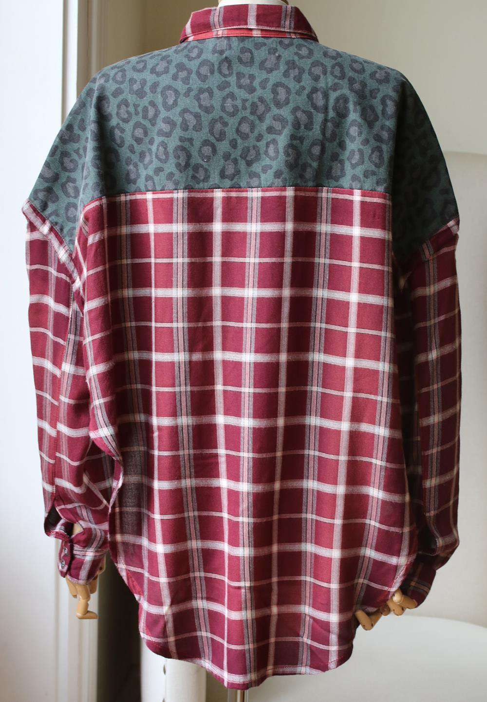 ONE TEASPOON MOTLEY LEOPARD PRINT AND PLAID COTTON SHIRT MEDIUM - Image 5