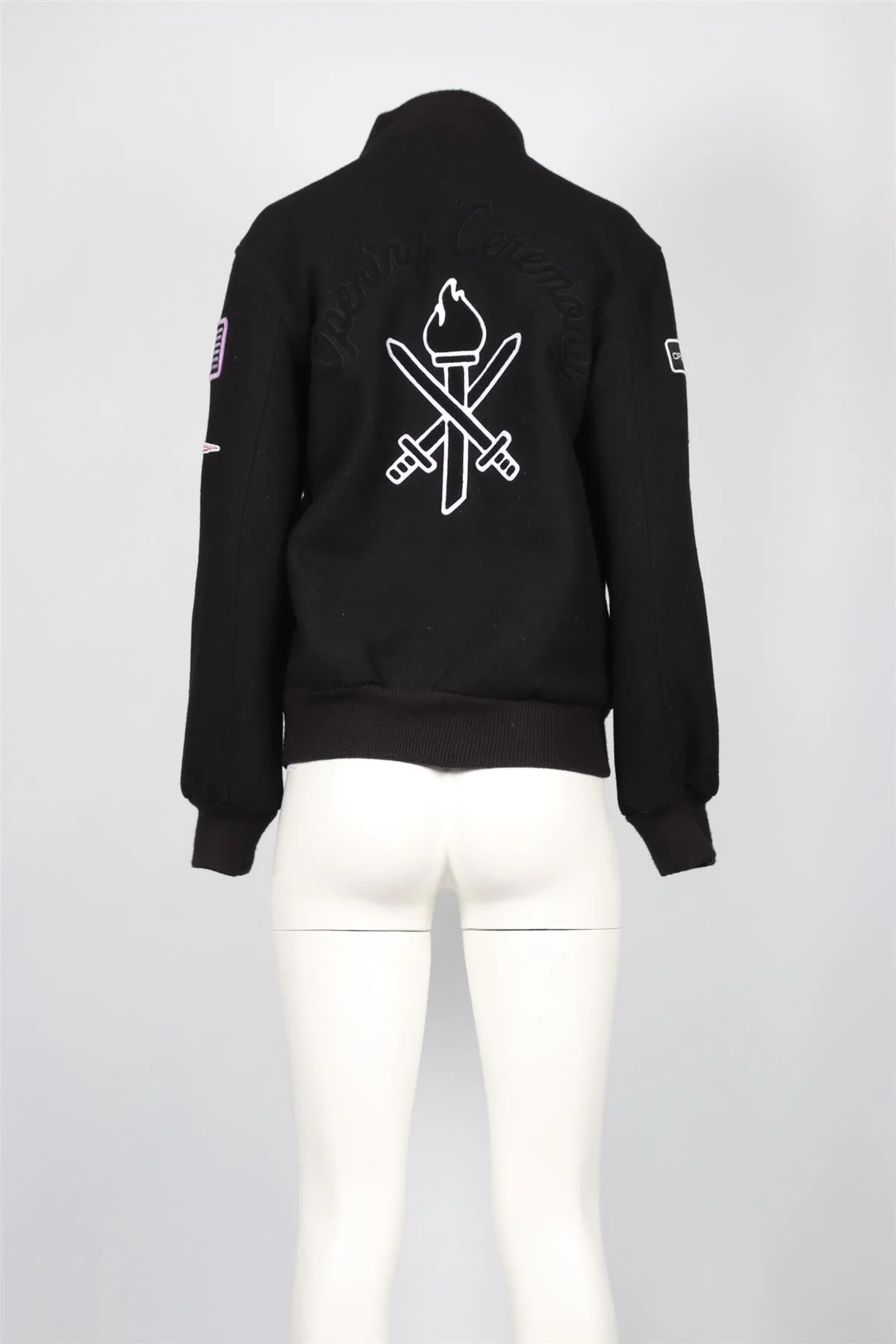 OPENING CEREMONY BLACK WOOL BLEND BOMBER JACKET SMALL - Image 4