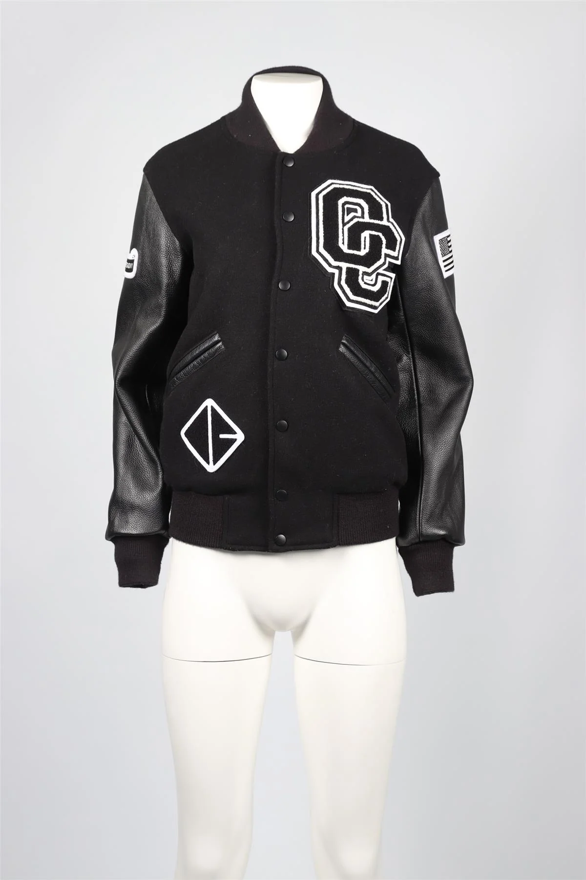 OPENING CEREMONY BLACK WOOL BLEND BOMBER JACKET XSMALL - Image 2