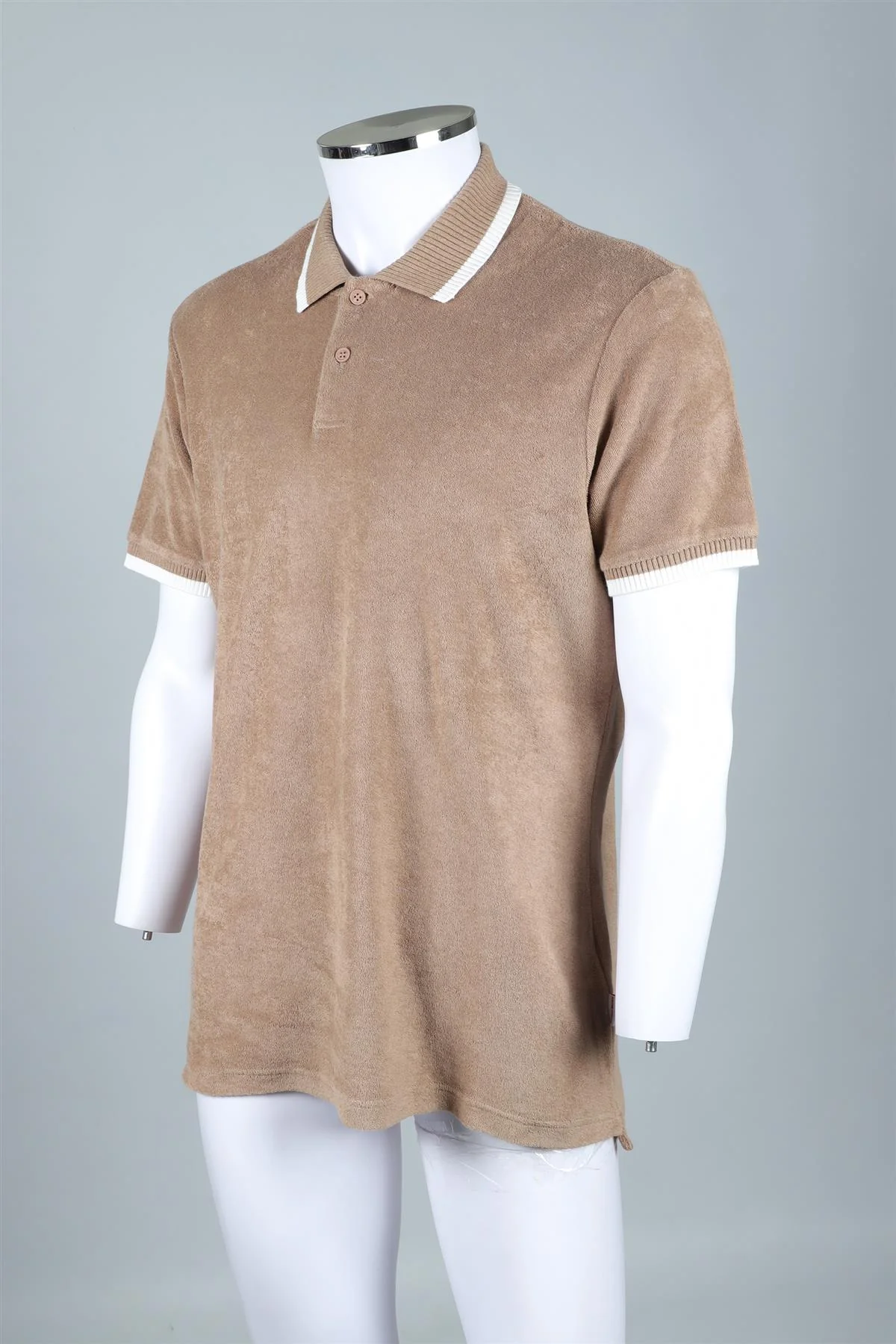 ORLEBAR BROWN TAN MEN'S COTTON POLO SHIRT LARGE - Image 3
