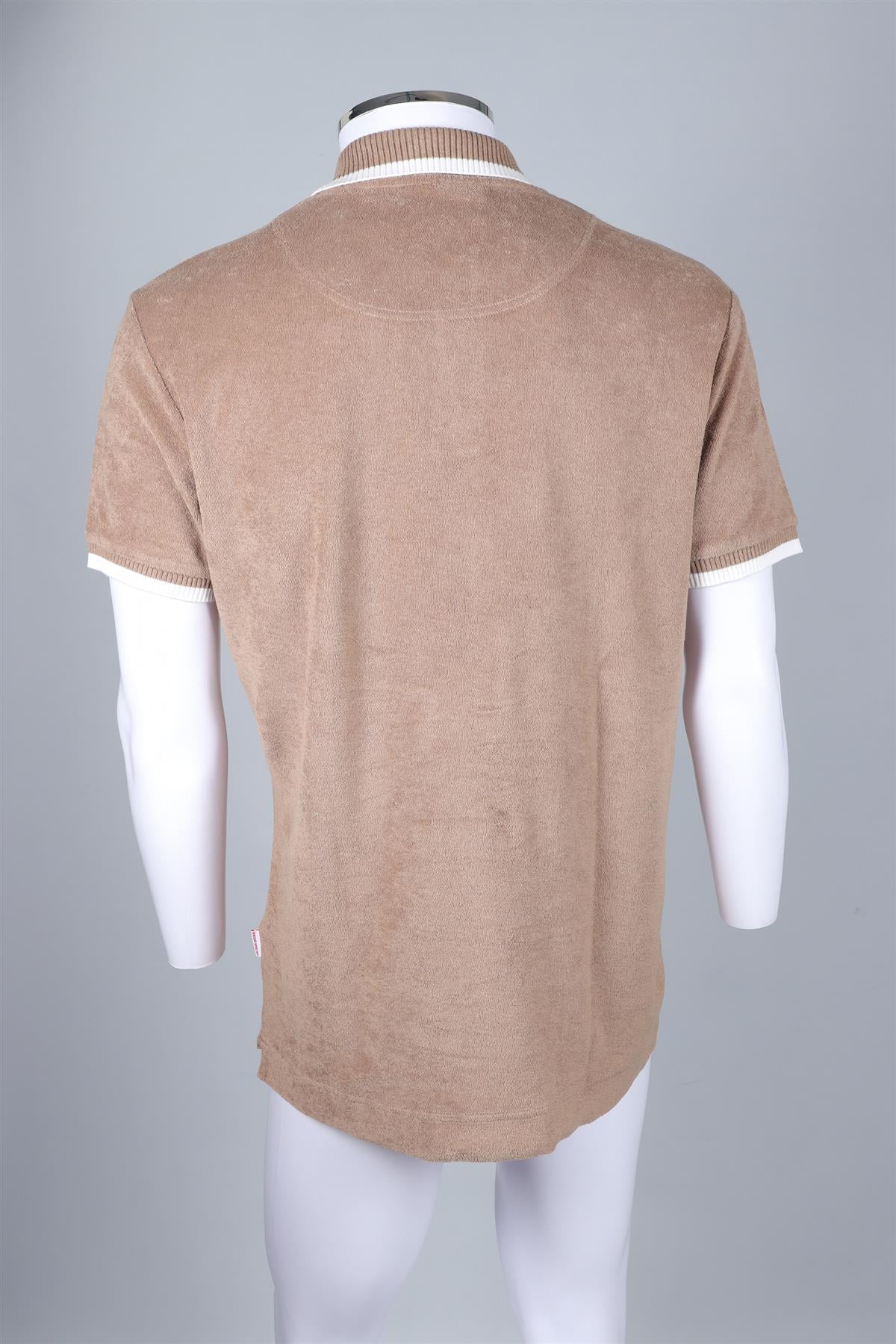 ORLEBAR BROWN TAN MEN'S COTTON POLO SHIRT LARGE - Image 4