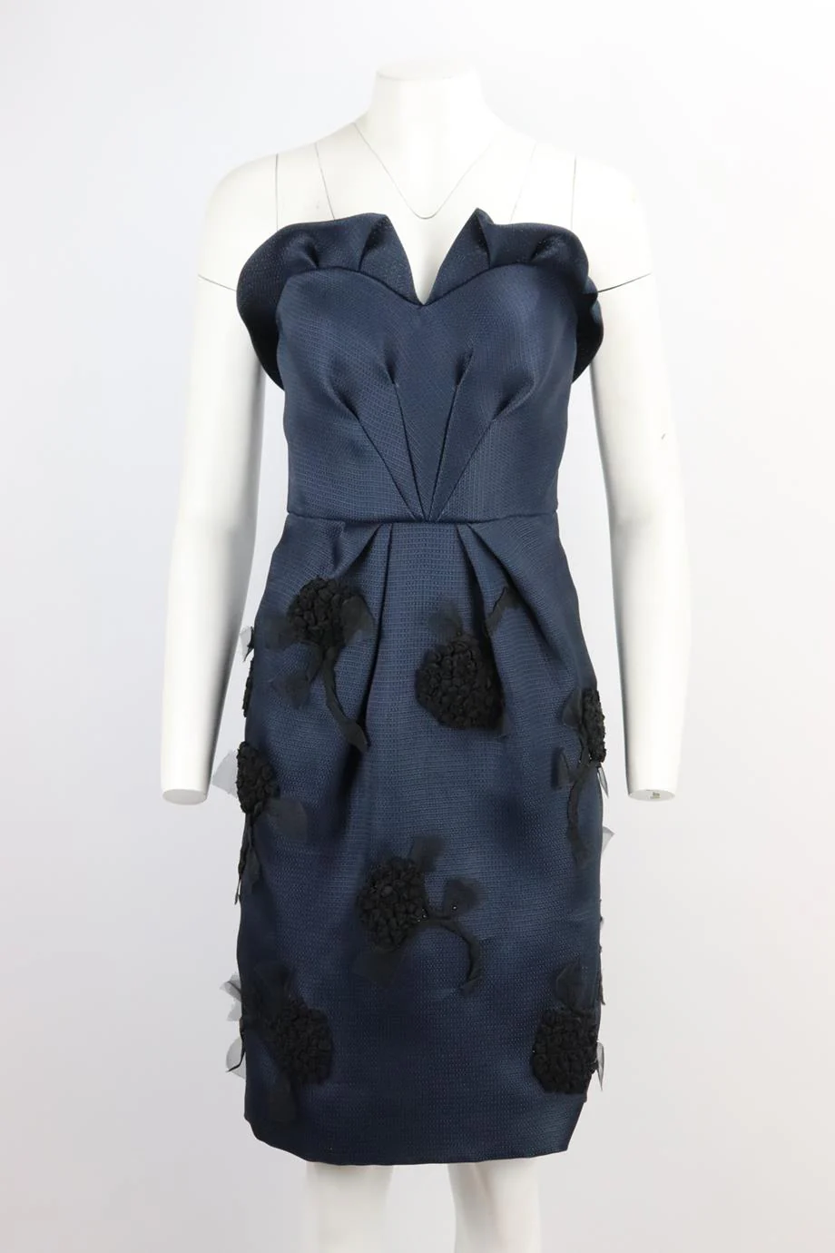 OSCAR DE LA RENTA 2011 STRAPLESS SILK BLEND MIDI DRESS UK 6 - Image 2