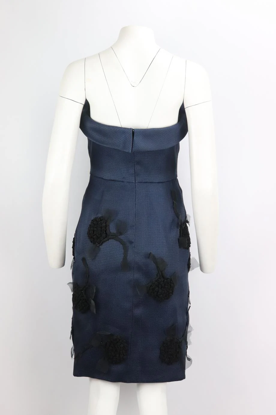 OSCAR DE LA RENTA 2011 STRAPLESS SILK BLEND MIDI DRESS UK 6 - Image 4