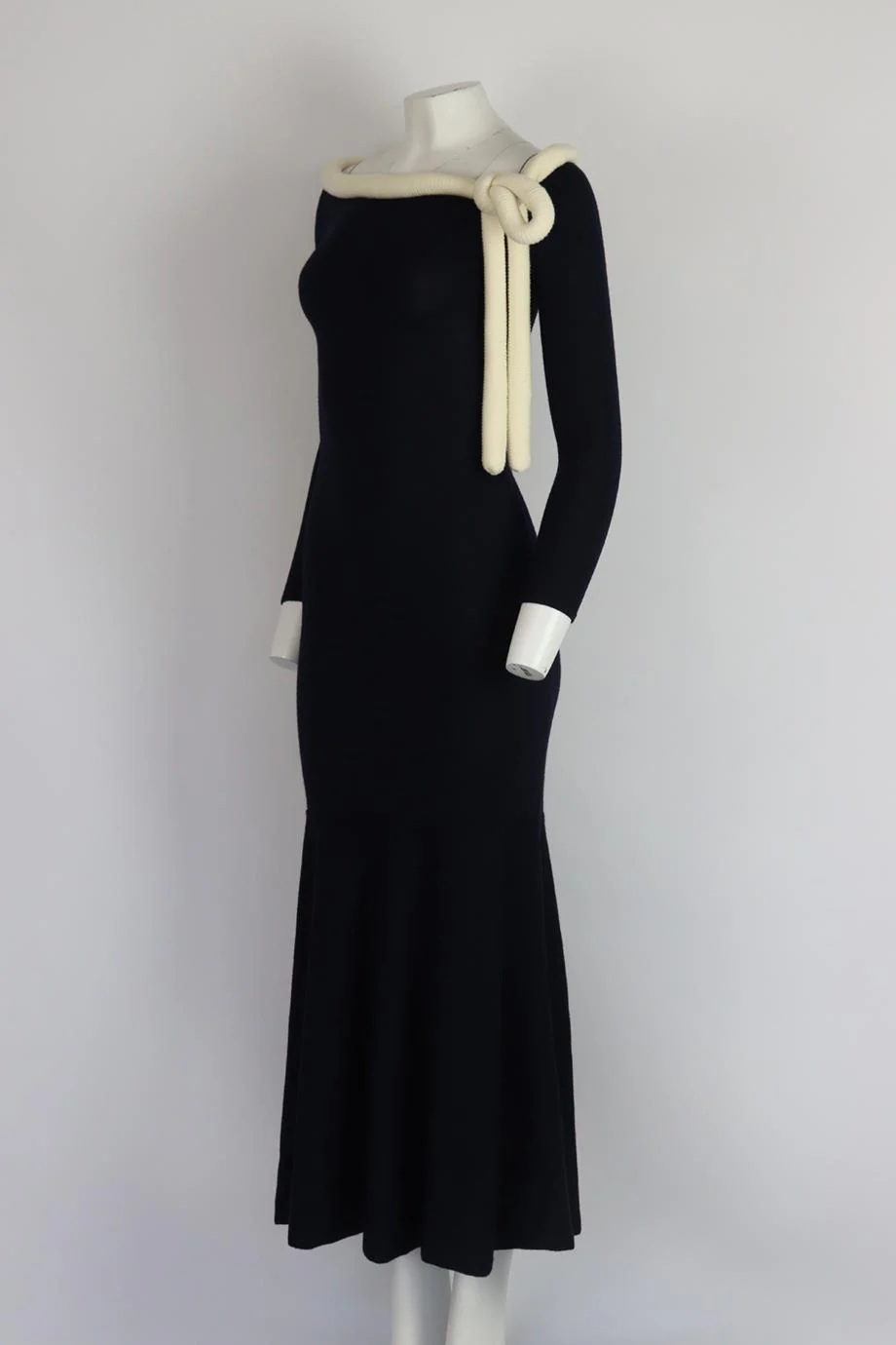 OSCAR DE LA RENTA 2018 OFF THE SHOULDER WOOL MAXI DRESS SMALL - Image 3