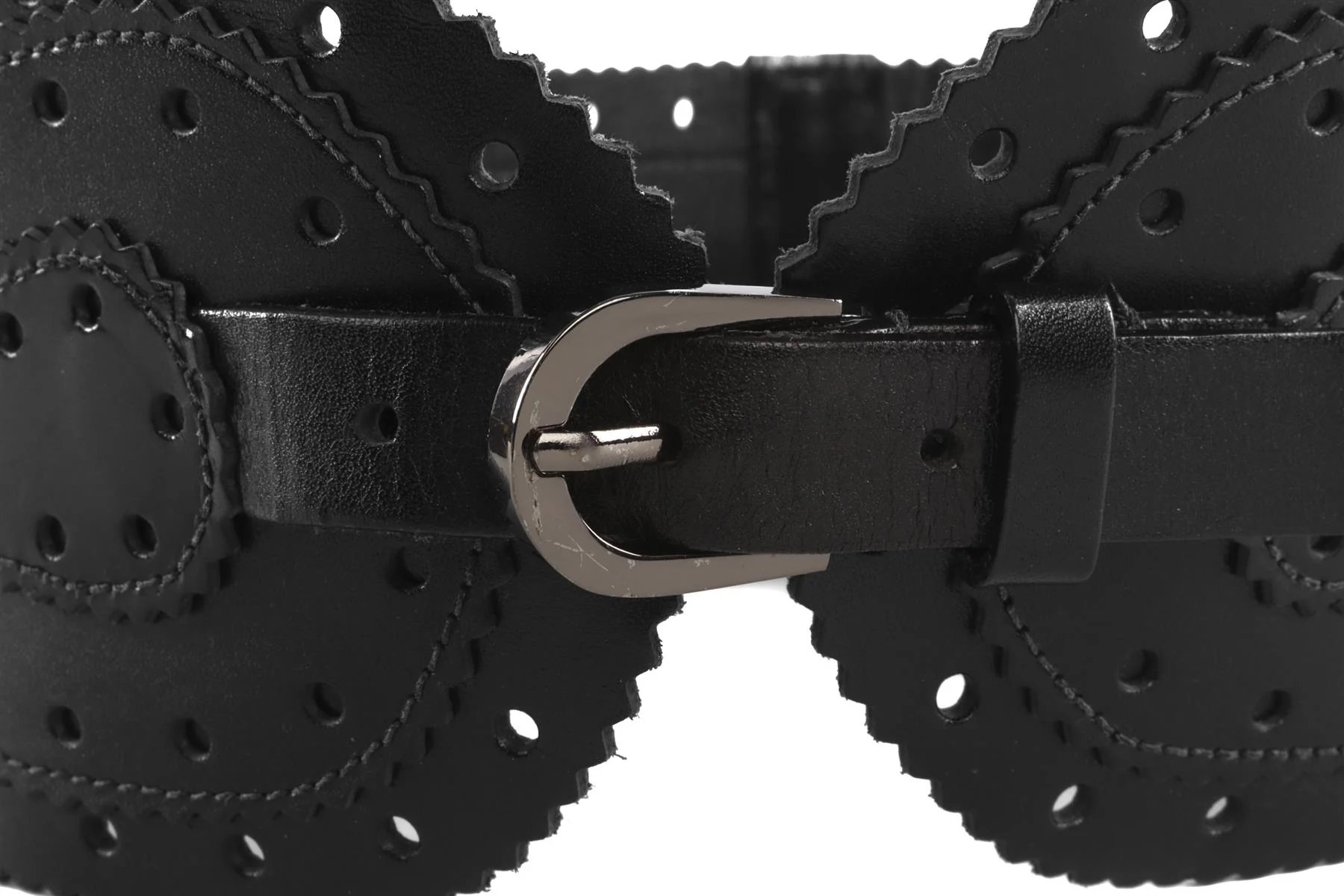 OSCAR DE LA RENTA BLACK LEATHER WAIST BELT SMALL - Image 6