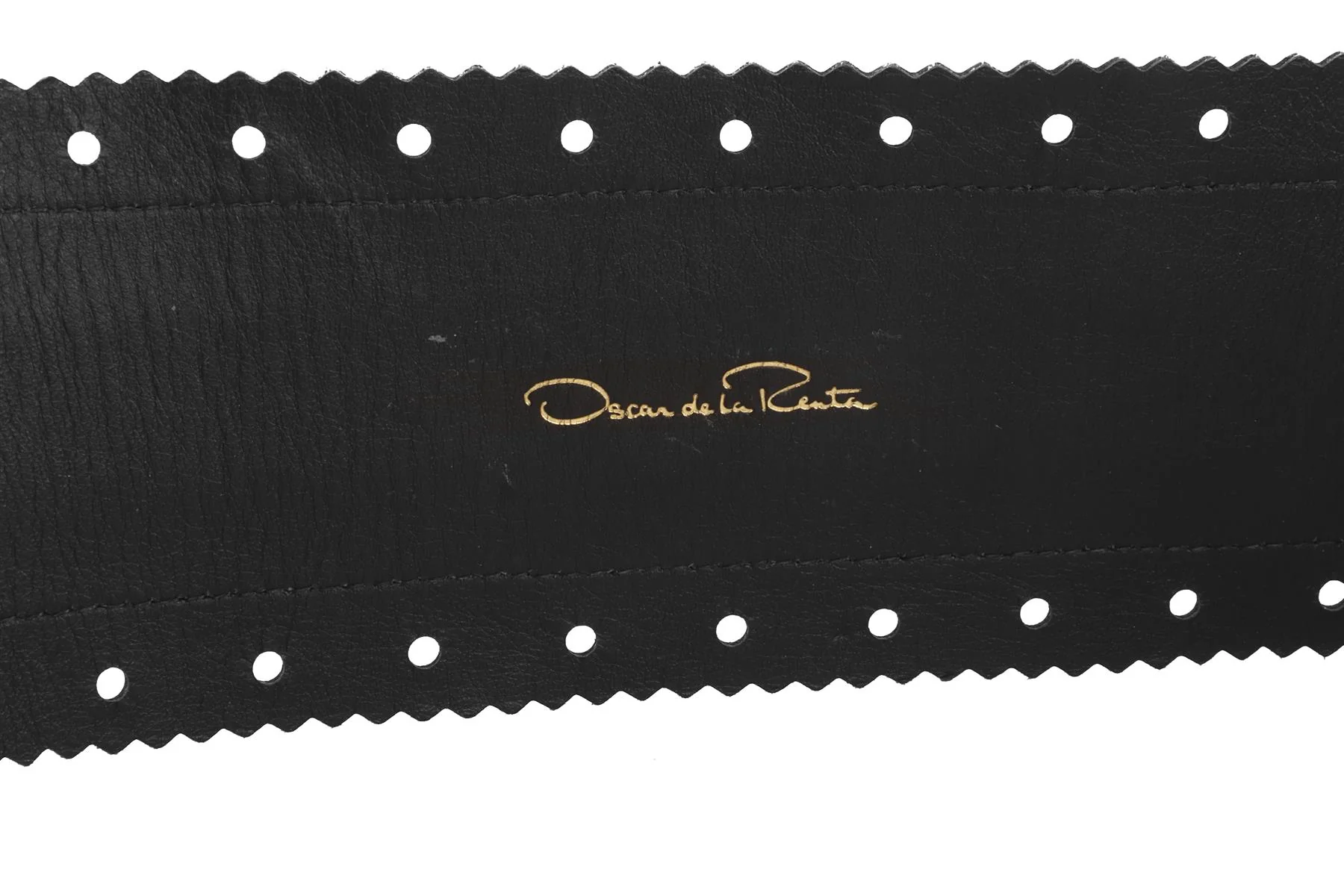 OSCAR DE LA RENTA BLACK LEATHER WAIST BELT SMALL - Image 7