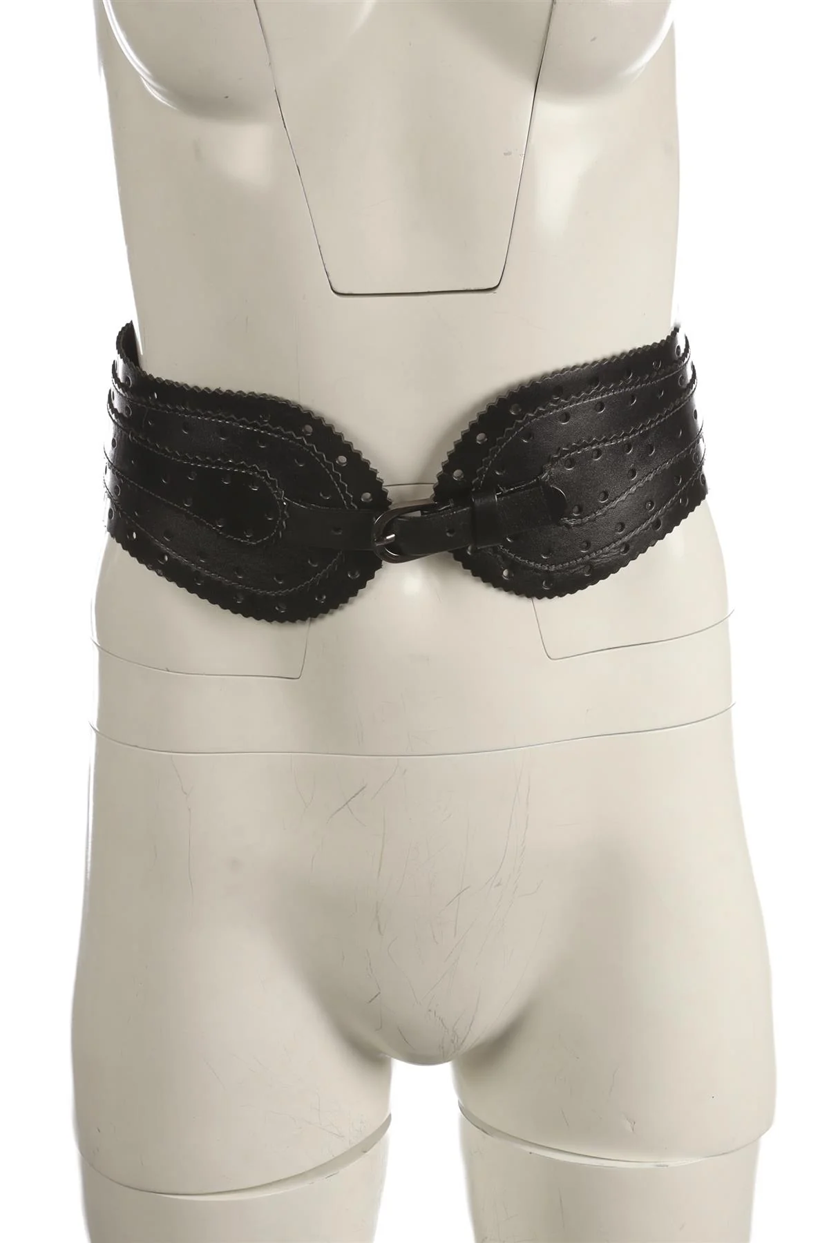 OSCAR DE LA RENTA BLACK LEATHER WAIST BELT SMALL - Image 9