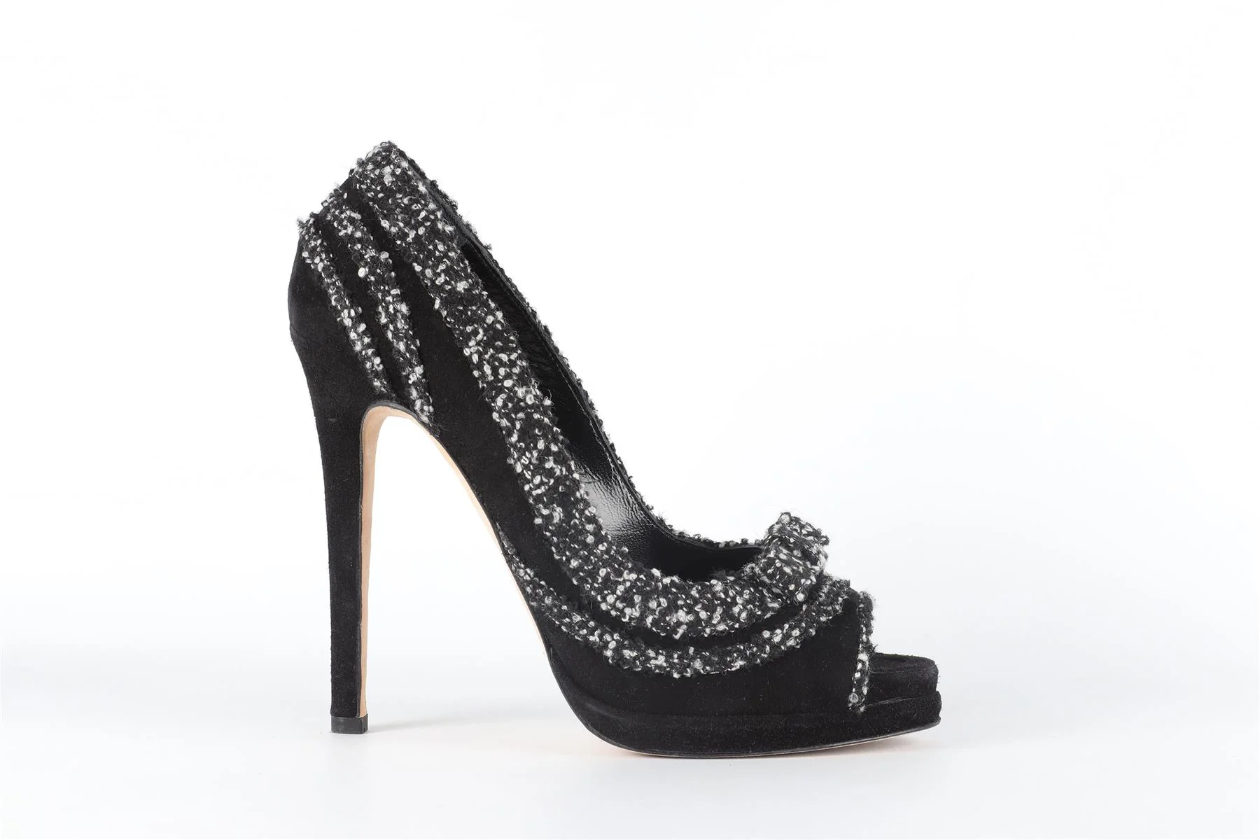 OSCAR DE LA RENTA BLACK SUEDE PUMPS EU 38.5 UK 5.5 US 8.5 - Image 2