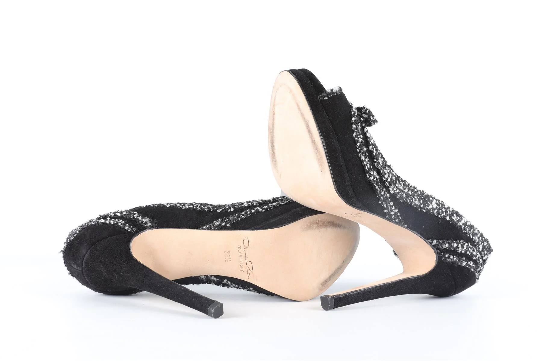 OSCAR DE LA RENTA BLACK SUEDE PUMPS EU 38.5 UK 5.5 US 8.5 - Image 6