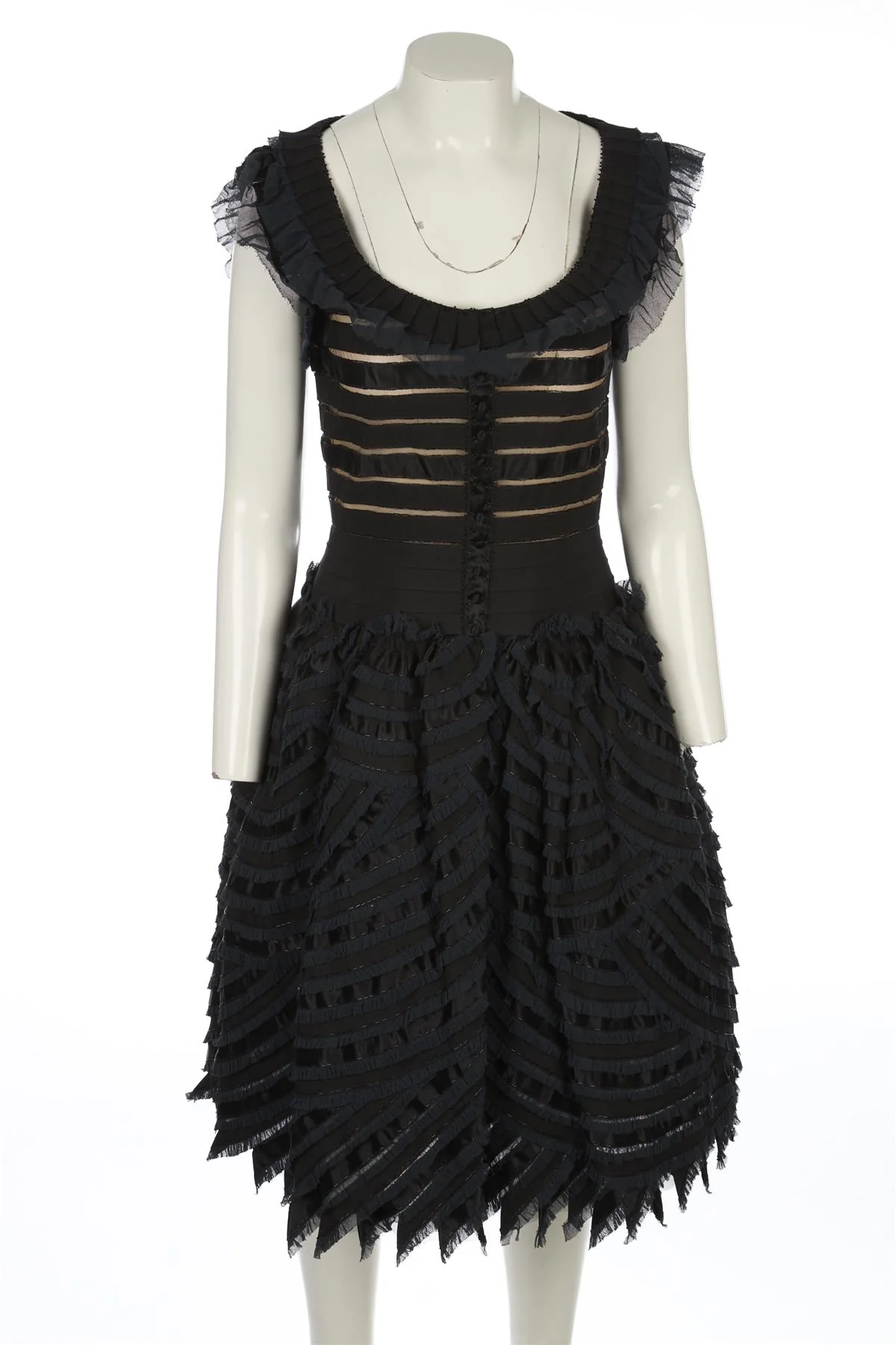 OSCAR DE LA RENTA BLACK TULLE DRESS US 4 UK 8 - Image 2