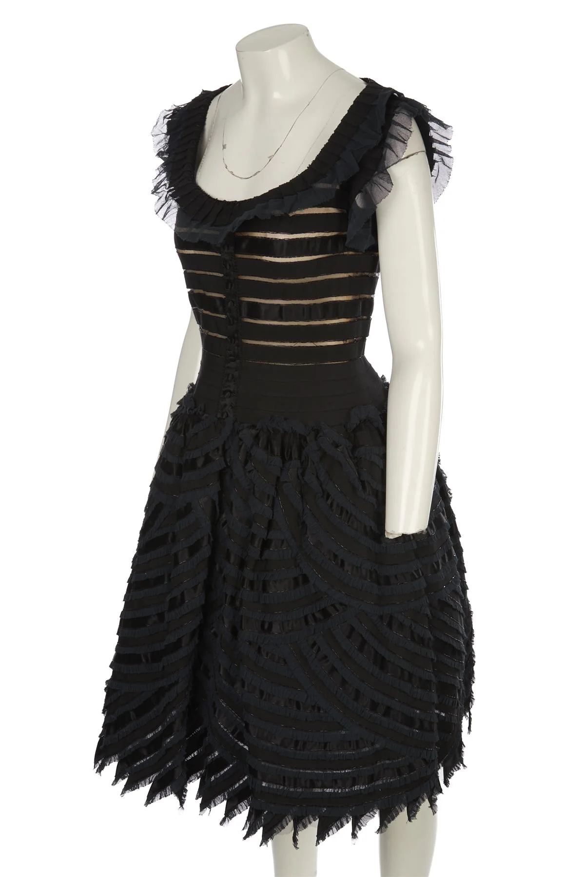OSCAR DE LA RENTA BLACK TULLE DRESS US 4 UK 8 - Image 3