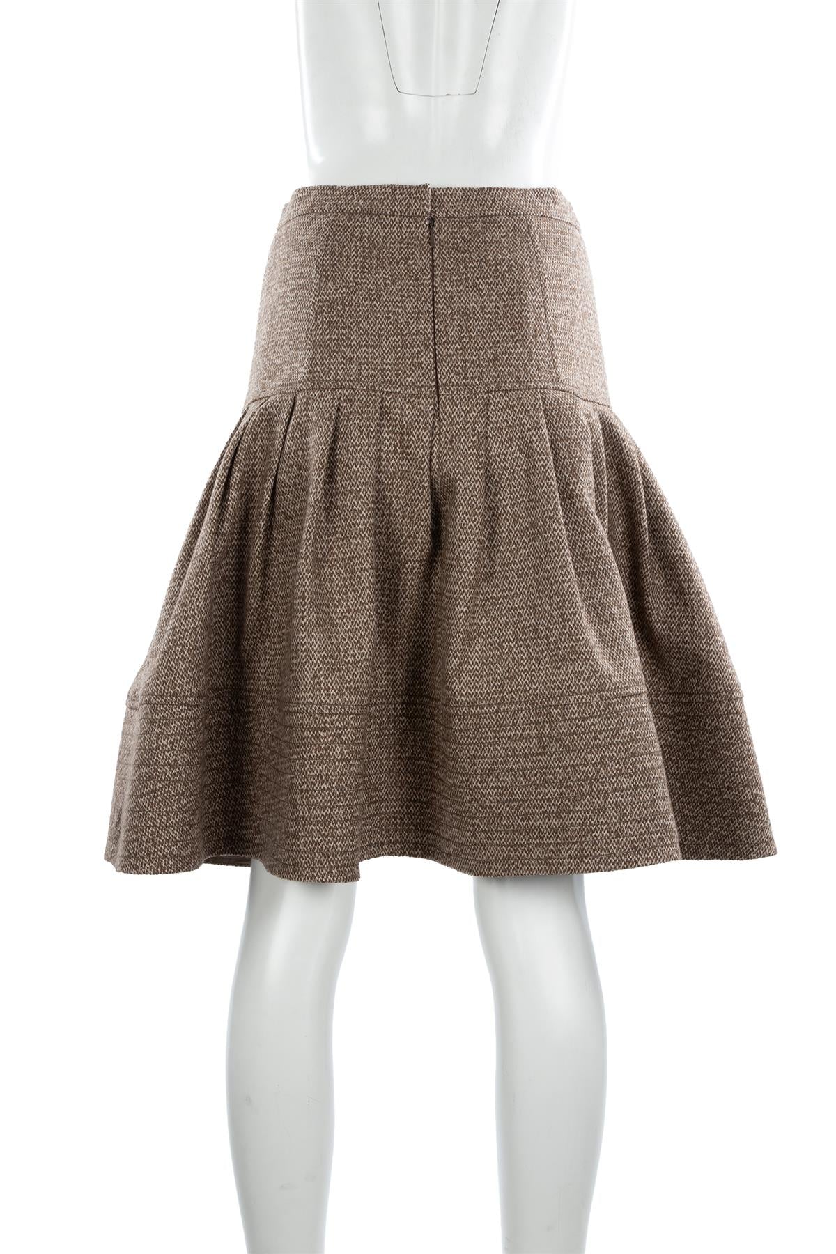 OSCAR DE LA RENTA BROWN 2009 WOOL SKIRT US 4 UK 8 - Image 4