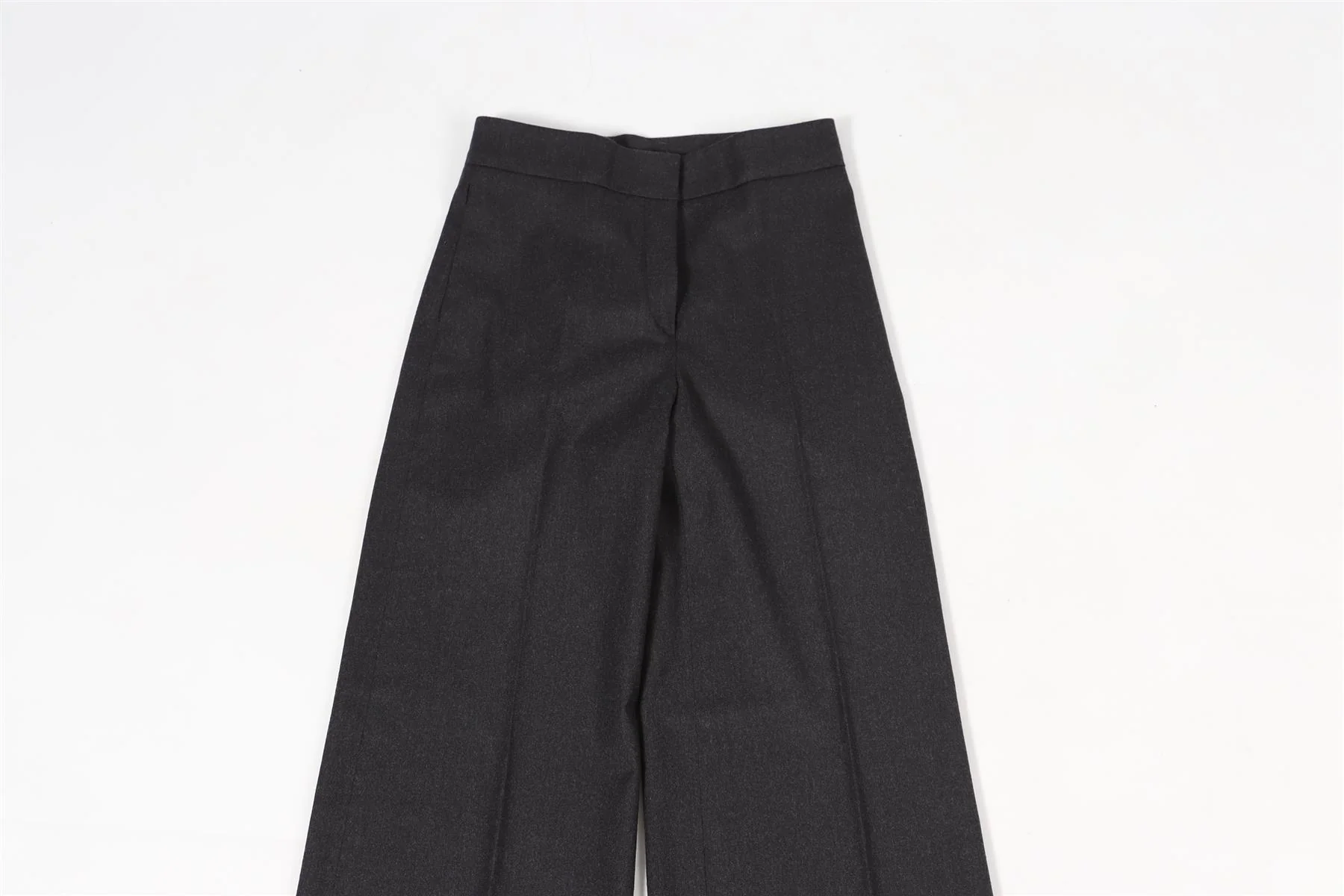 OSCAR DE LA RENTA GREY 2008 WOOL BLEND WIDE LEG PANTS US 2 UK 6 - Image 3