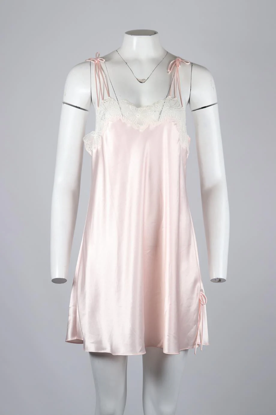 OSCAR DE LA RENTA LACE AND SATIN MINI DRESS LARGE - Image 2