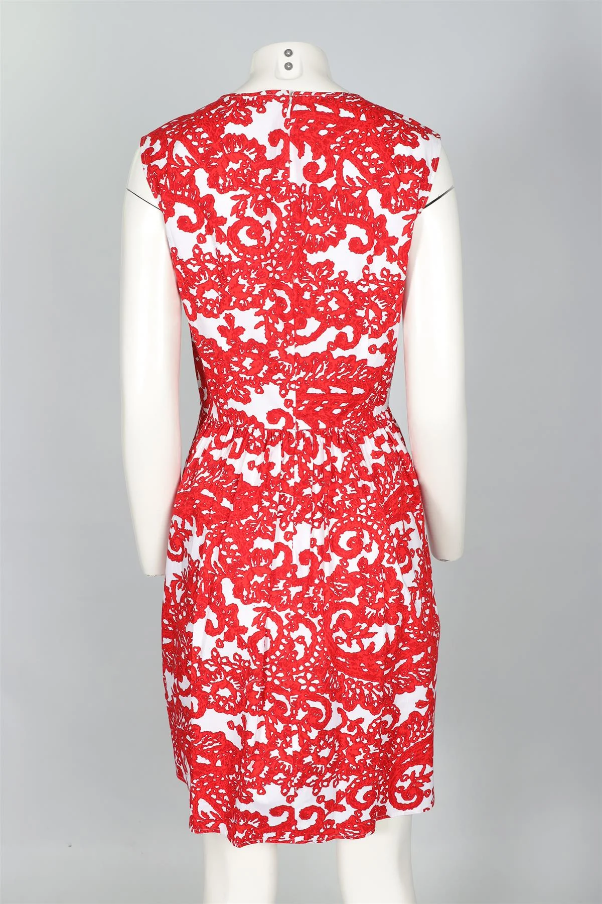 OSCAR DE LA RENTA RED COTTON MINI DRESS US 6 UK 10 - Image 4