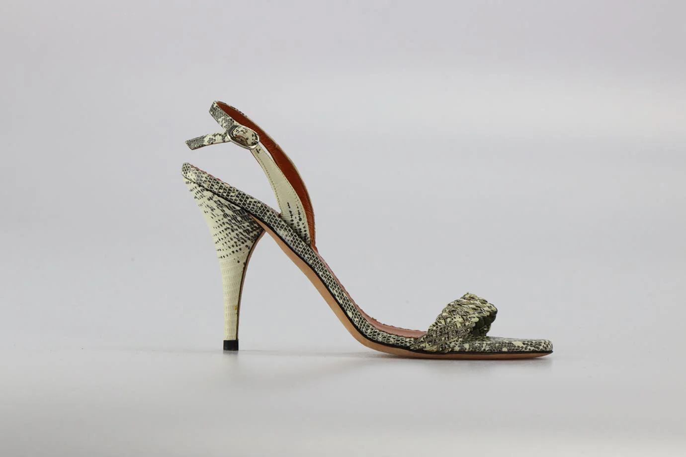 OSCAR DE LA RENTA SNAKE EFFECT LEATHER SANDALS EU 38 UK 5 US 8 - Image 2