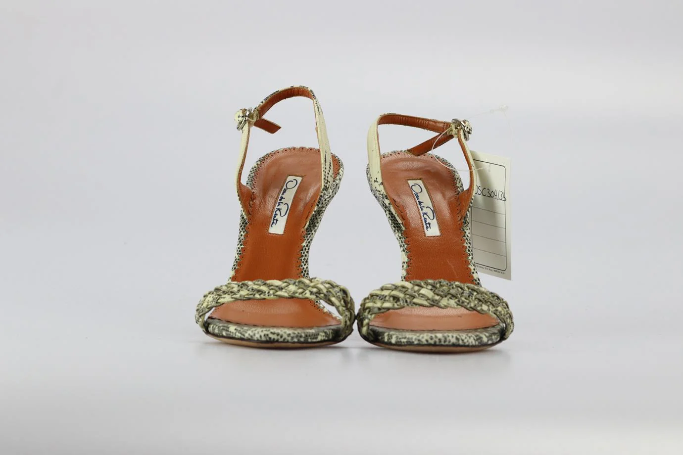 OSCAR DE LA RENTA SNAKE EFFECT LEATHER SANDALS EU 38 UK 5 US 8 - Image 3