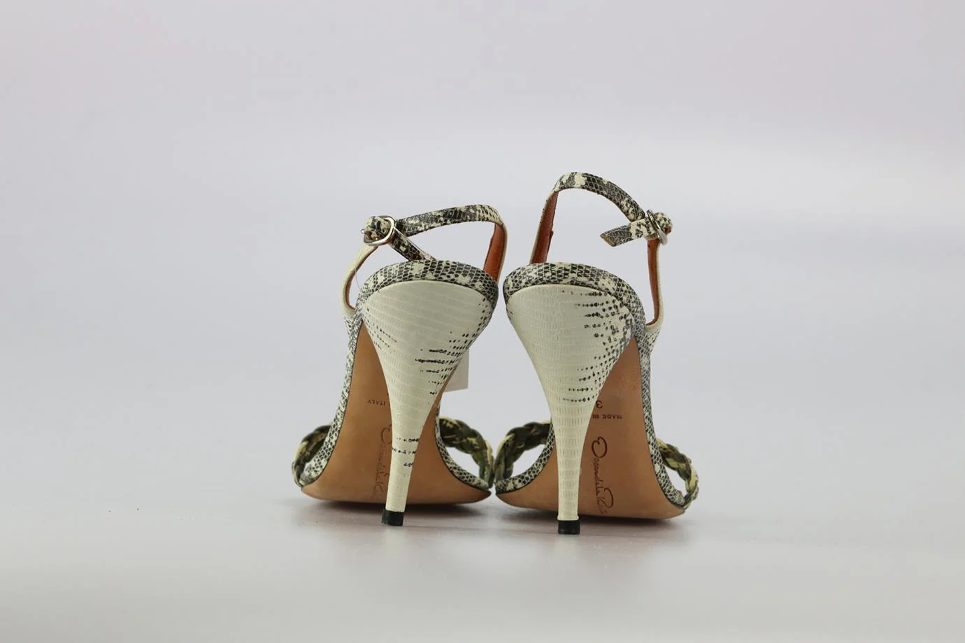 OSCAR DE LA RENTA SNAKE EFFECT LEATHER SANDALS EU 38 UK 5 US 8 - Image 4