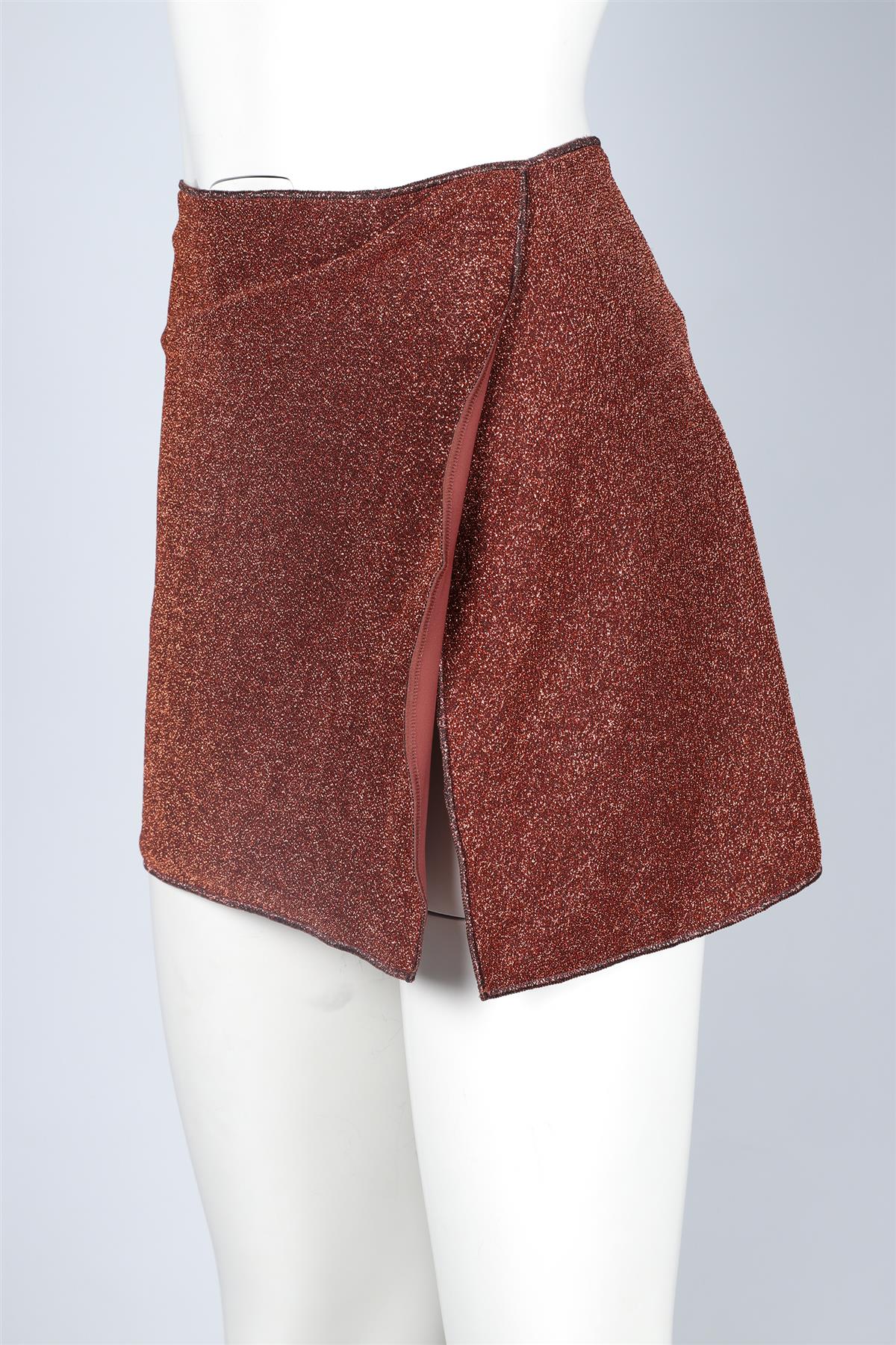 OSEREE BROWN KNIT MINI SKIRT MEDIUM - Image 3
