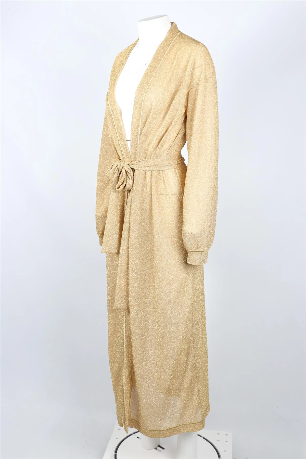 OSÉREE GOLD BELTED KNIT ROBE ONE SIZE - Image 3