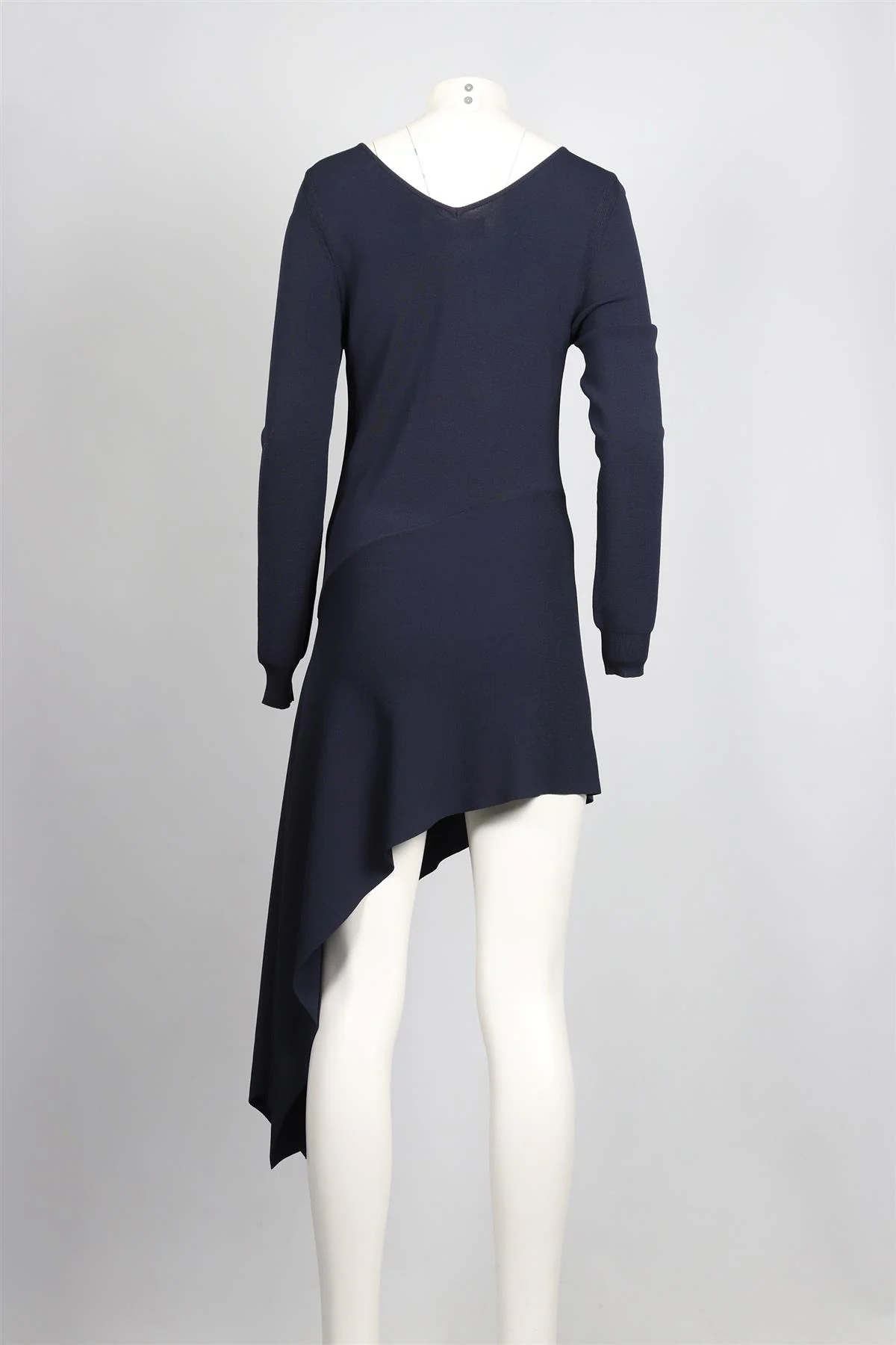 OSMAN BLUE ASYMMETRIC KNIT MINI DRESS UK 10 - Image 4