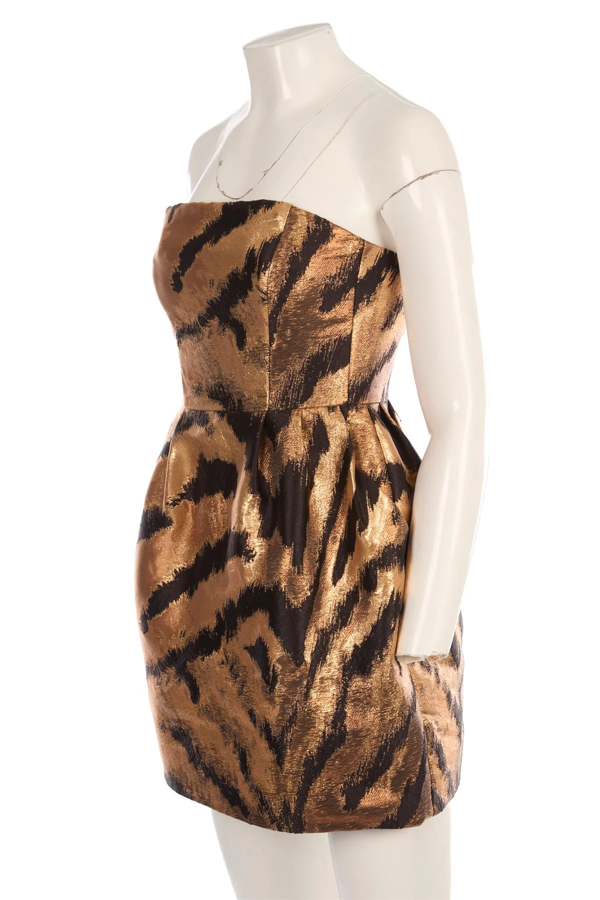 P.A.R.O.S.H GOLD MINI DRESS SMALL - Image 3