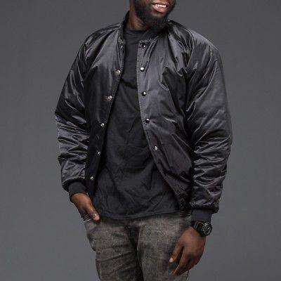 PABLO BLACK SATIN BOMBER JACKET MEDIUM - Image 2