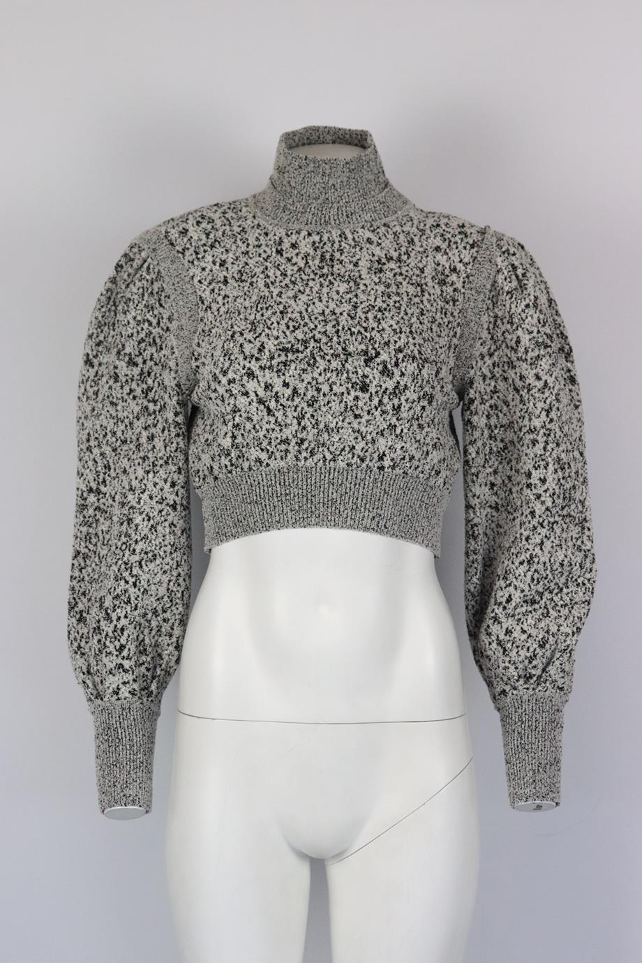 PACO RABANNE CROPPED COTTON BLEND TURTLENECK SWEATER MEDIUM - Image 2