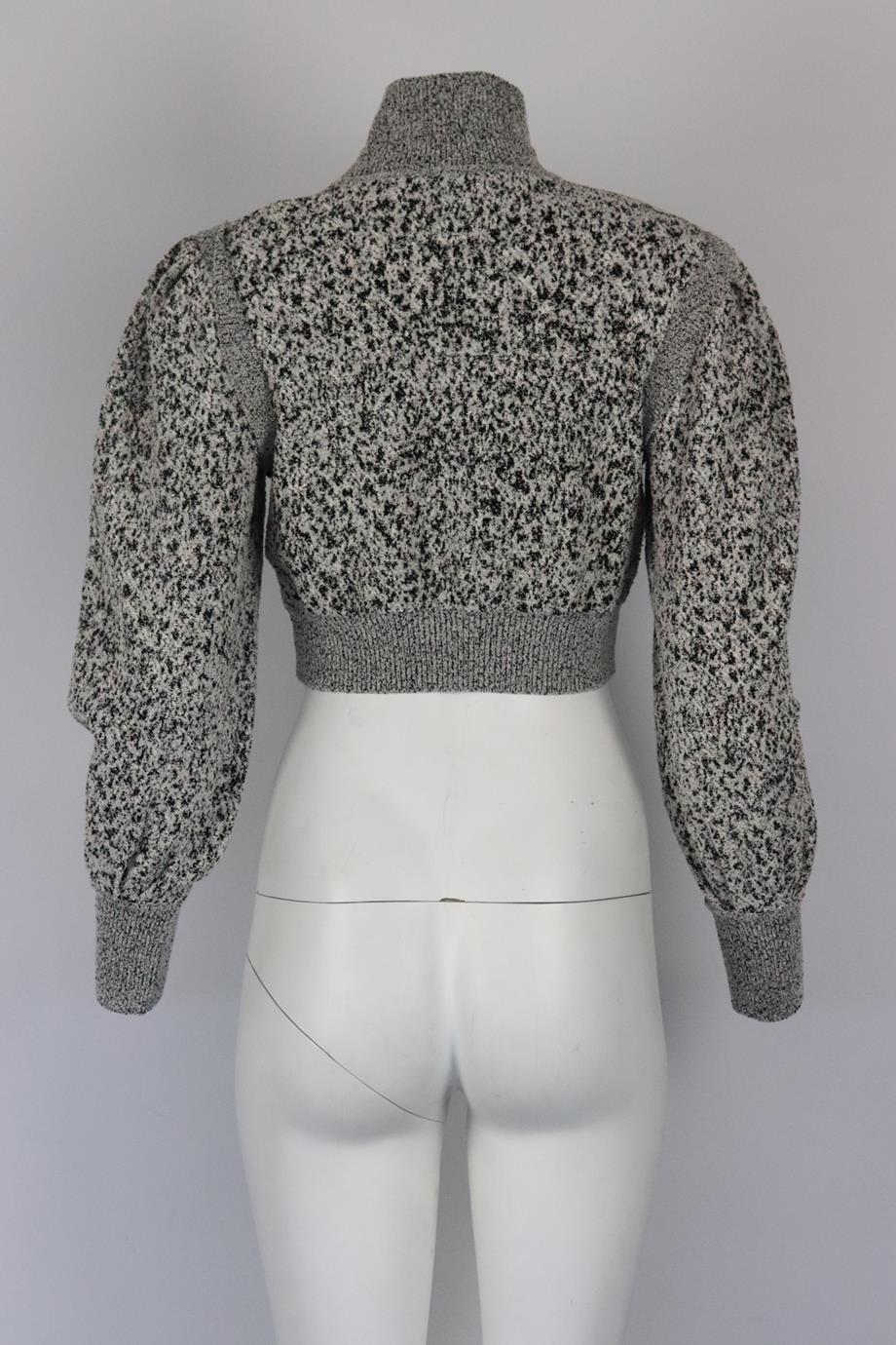 PACO RABANNE CROPPED COTTON BLEND TURTLENECK SWEATER MEDIUM - Image 4