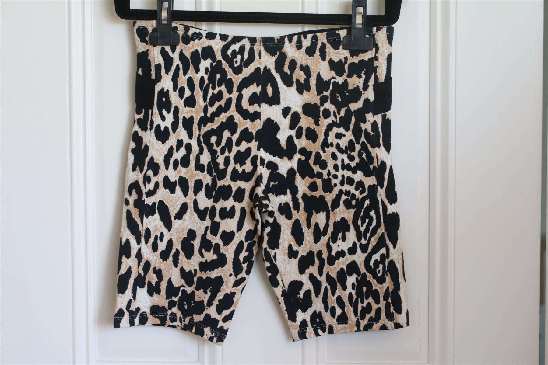 PACO RABANNE LEOPARD PRINT STRETCH JERSEY SHORTS SMALL - Image 2
