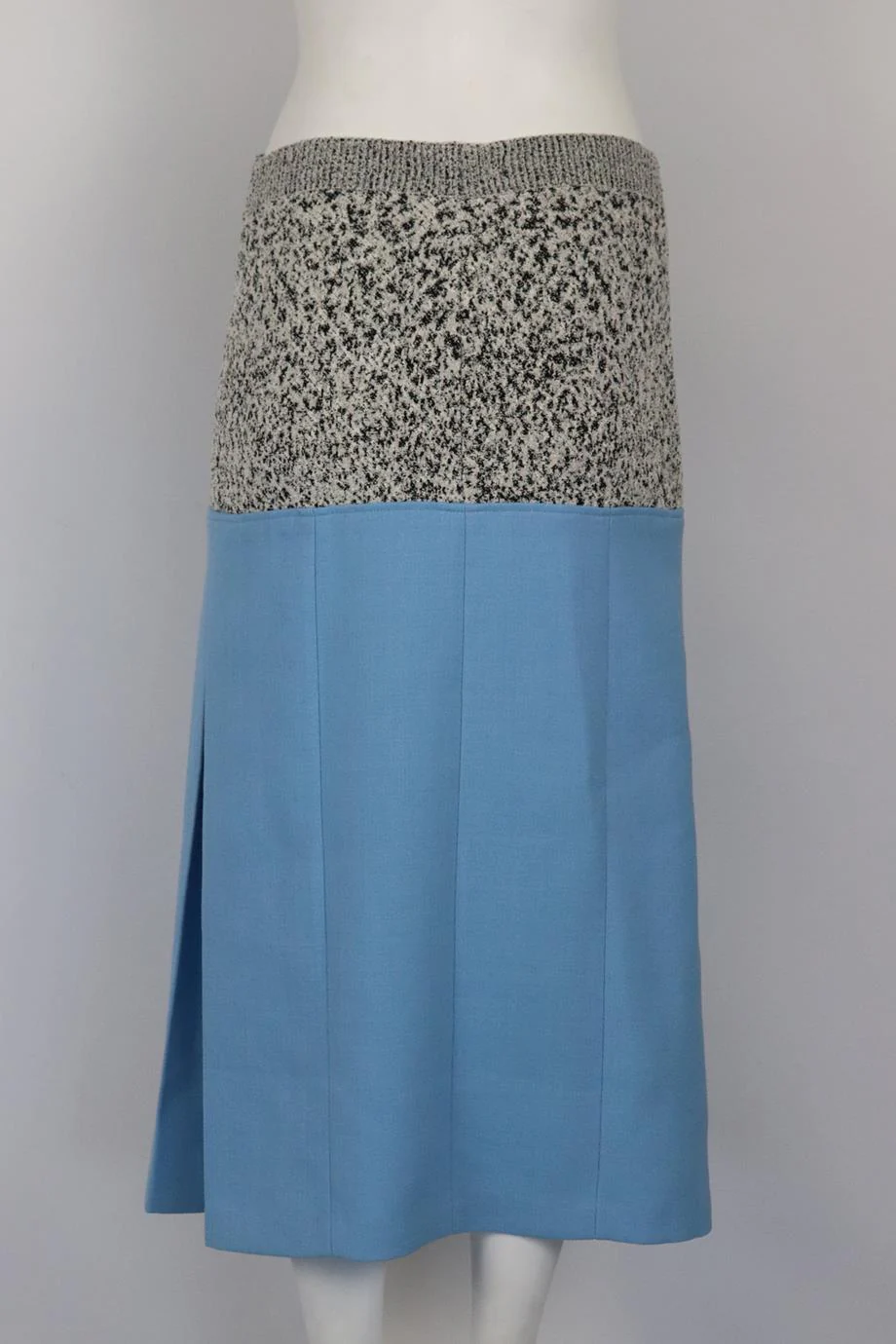 PACO RABANNE PLEATED CREPE AND COTTON BLEND MIDI SKIRT FR 38 UK 10 - Image 4