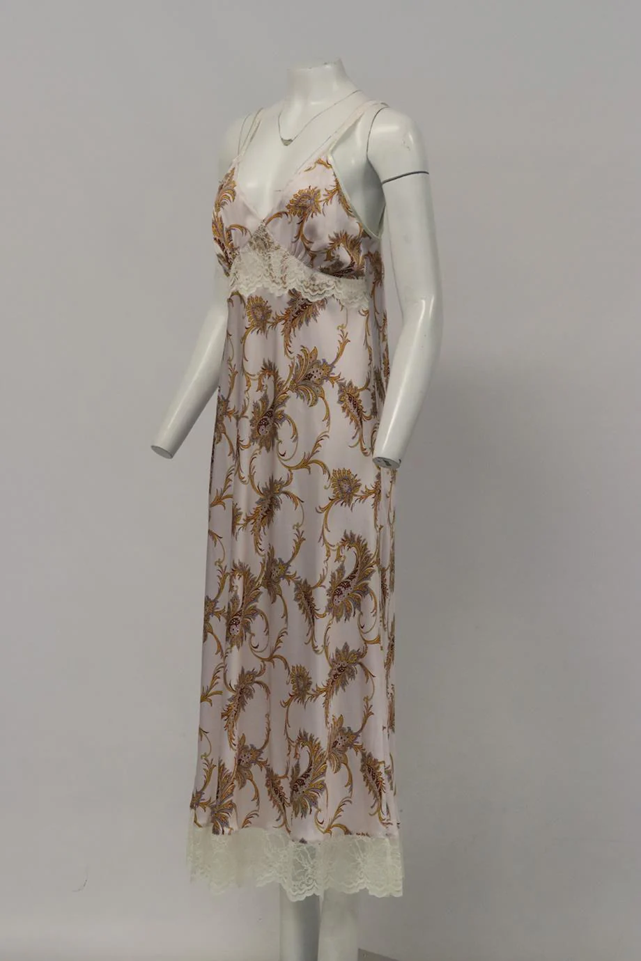 PACO RABANNE PRINTED SATIN MAXI DRESS FR 44 UK 16 - Image 3