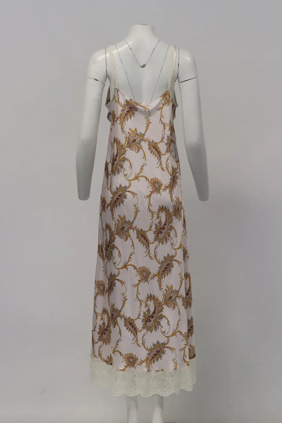 PACO RABANNE PRINTED SATIN MAXI DRESS FR 44 UK 16 - Image 4