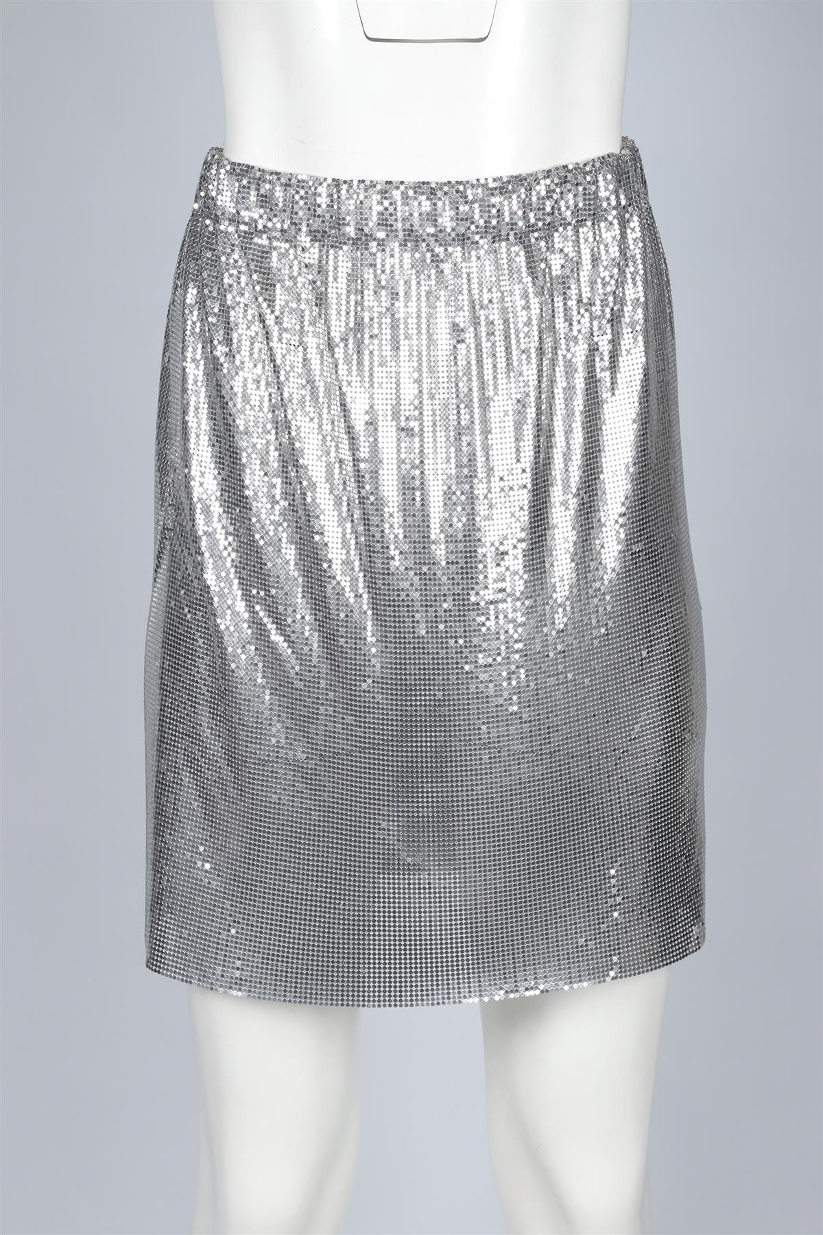 PACO RABANNE SILVER CHAINMAIL MINI SKIRT MEDIUM - Image 2